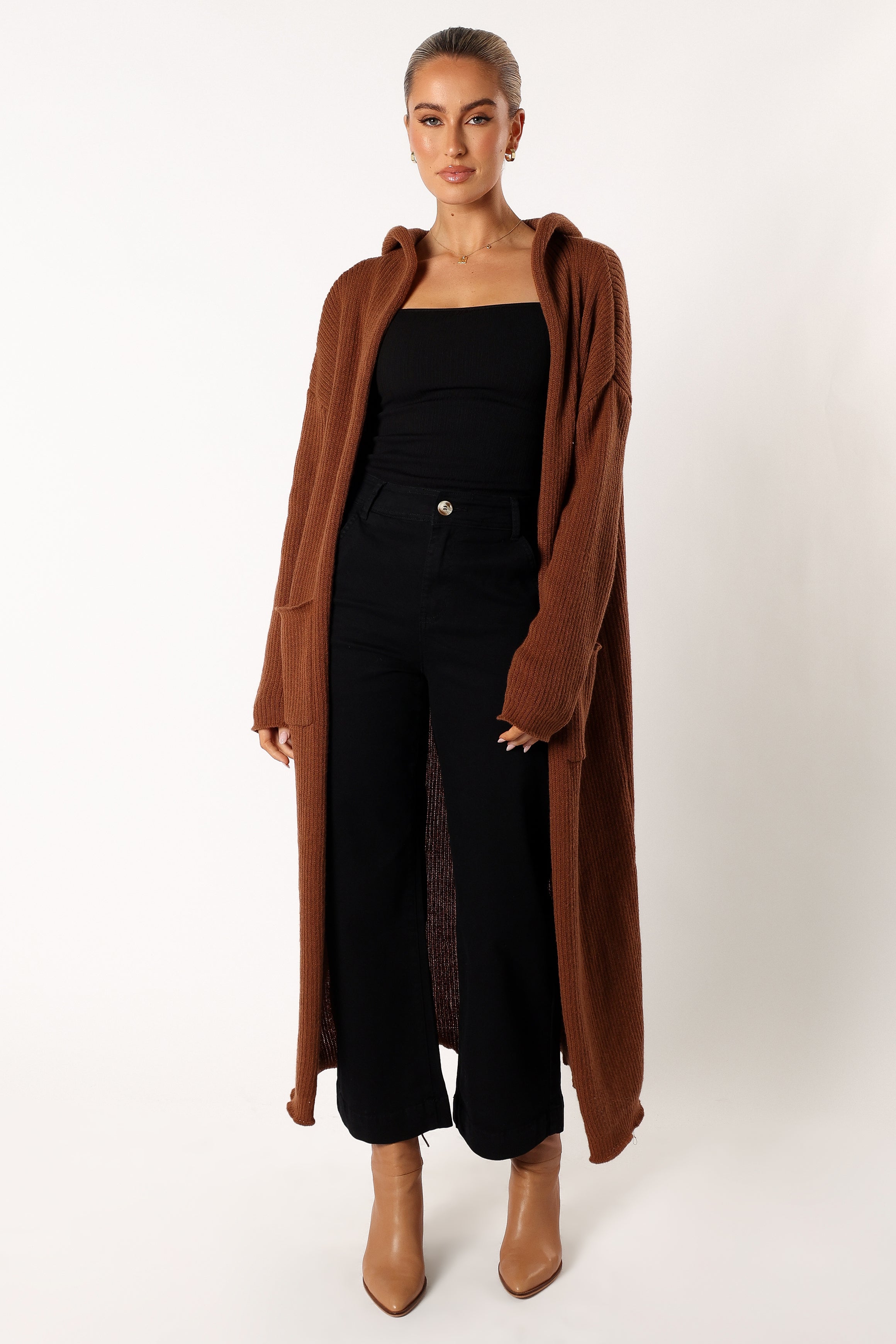 KNITWEAR @Valery Long Cardigan - Camel
