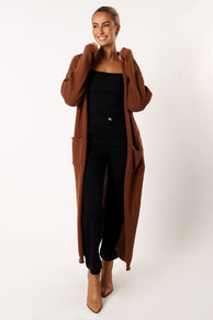 KNITWEAR @Valery Long Cardigan - Camel