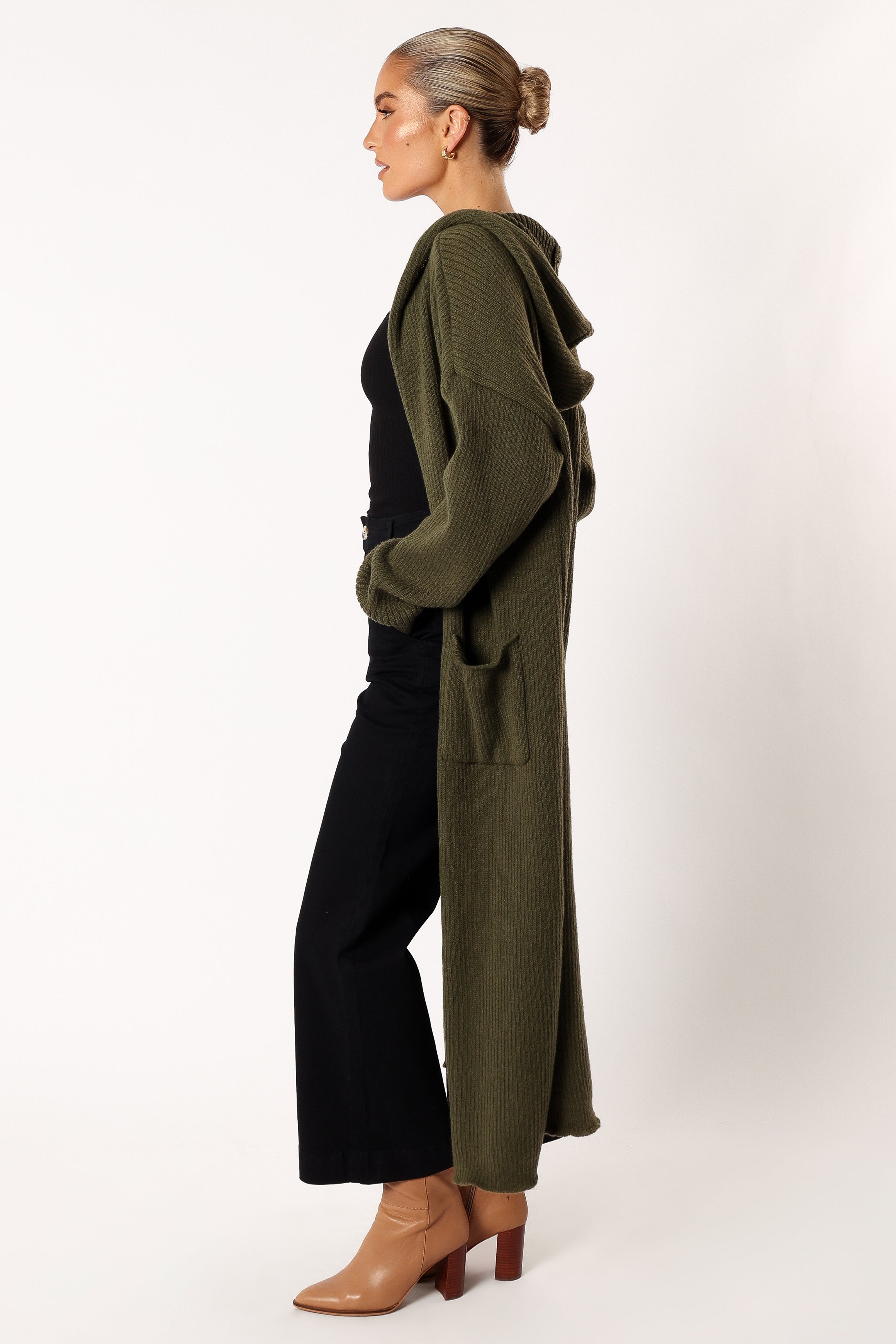 KNITWEAR @Valery Long Cardigan - Olive