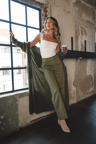 KNITWEAR Valery Long Cardigan - Olive