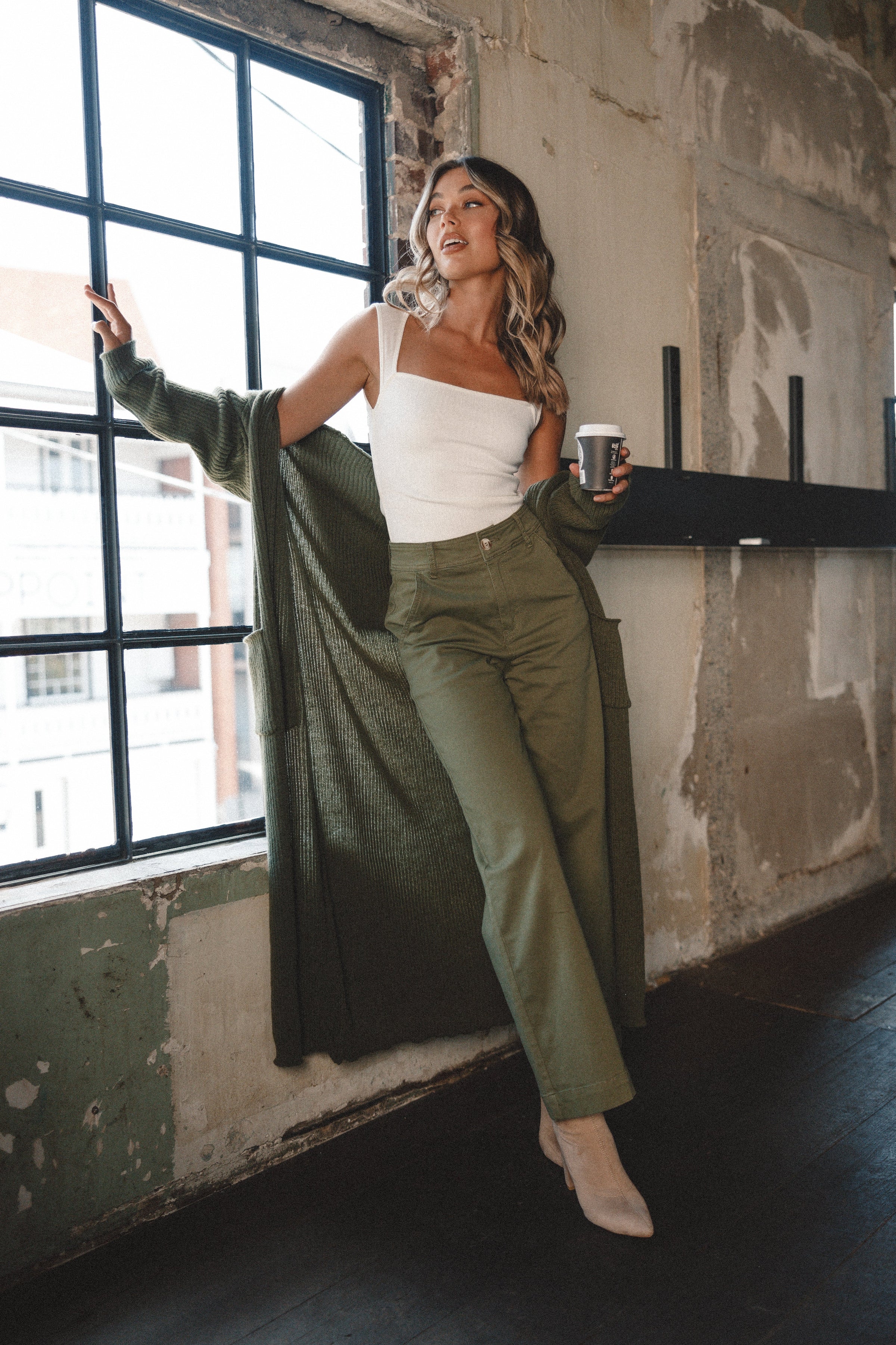 KNITWEAR Valery Long Cardigan - Olive