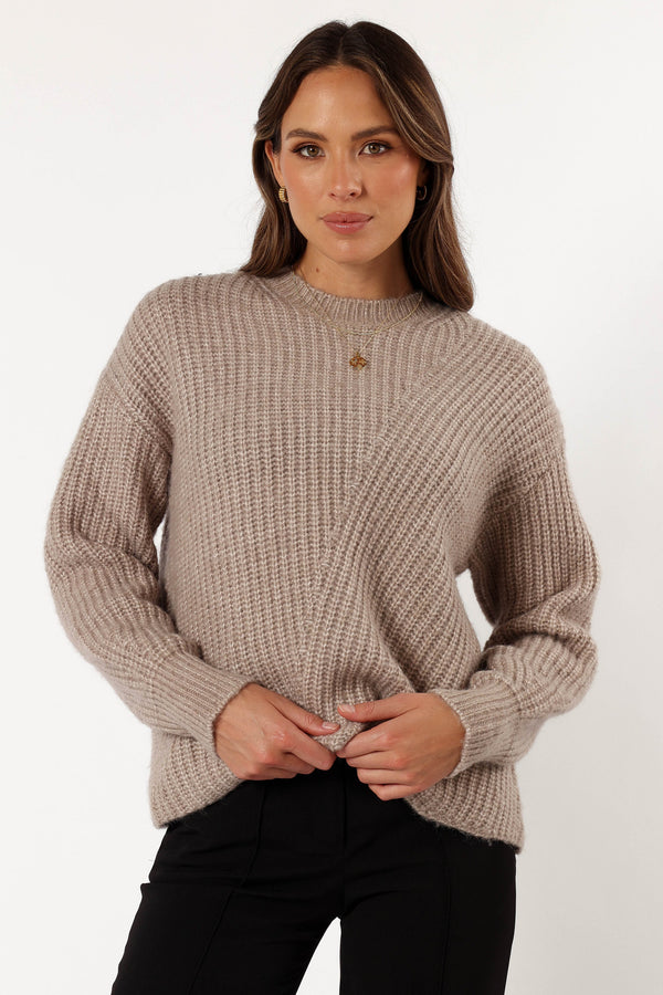 KNITWEAR @Villa Knit Sweater - Taupe