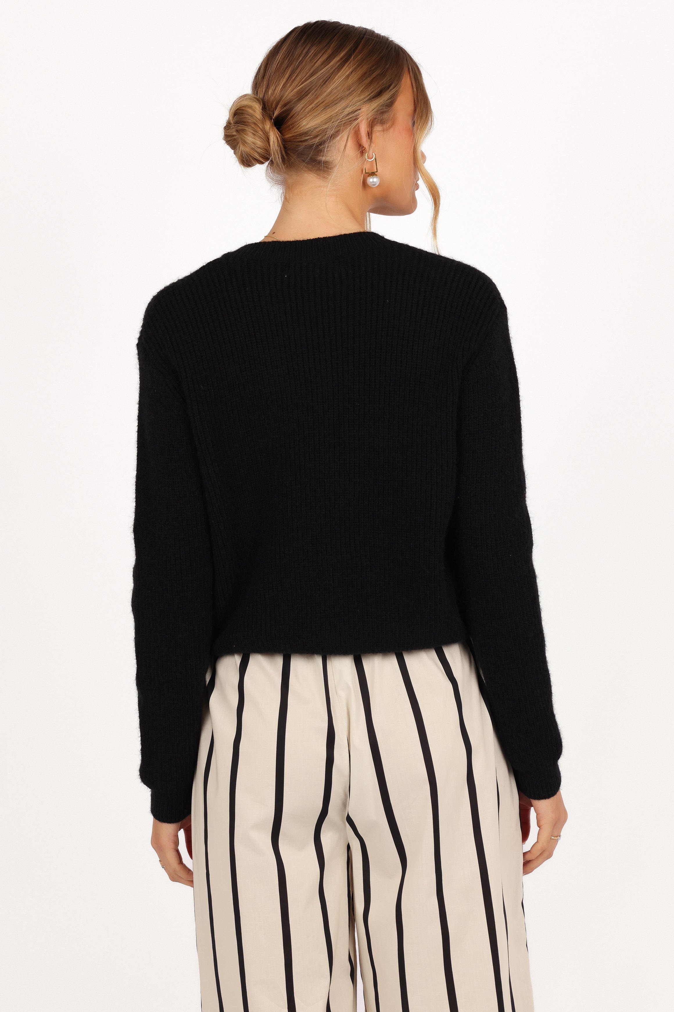 KNITWEAR Wilde Bow Front Cardigan - Black