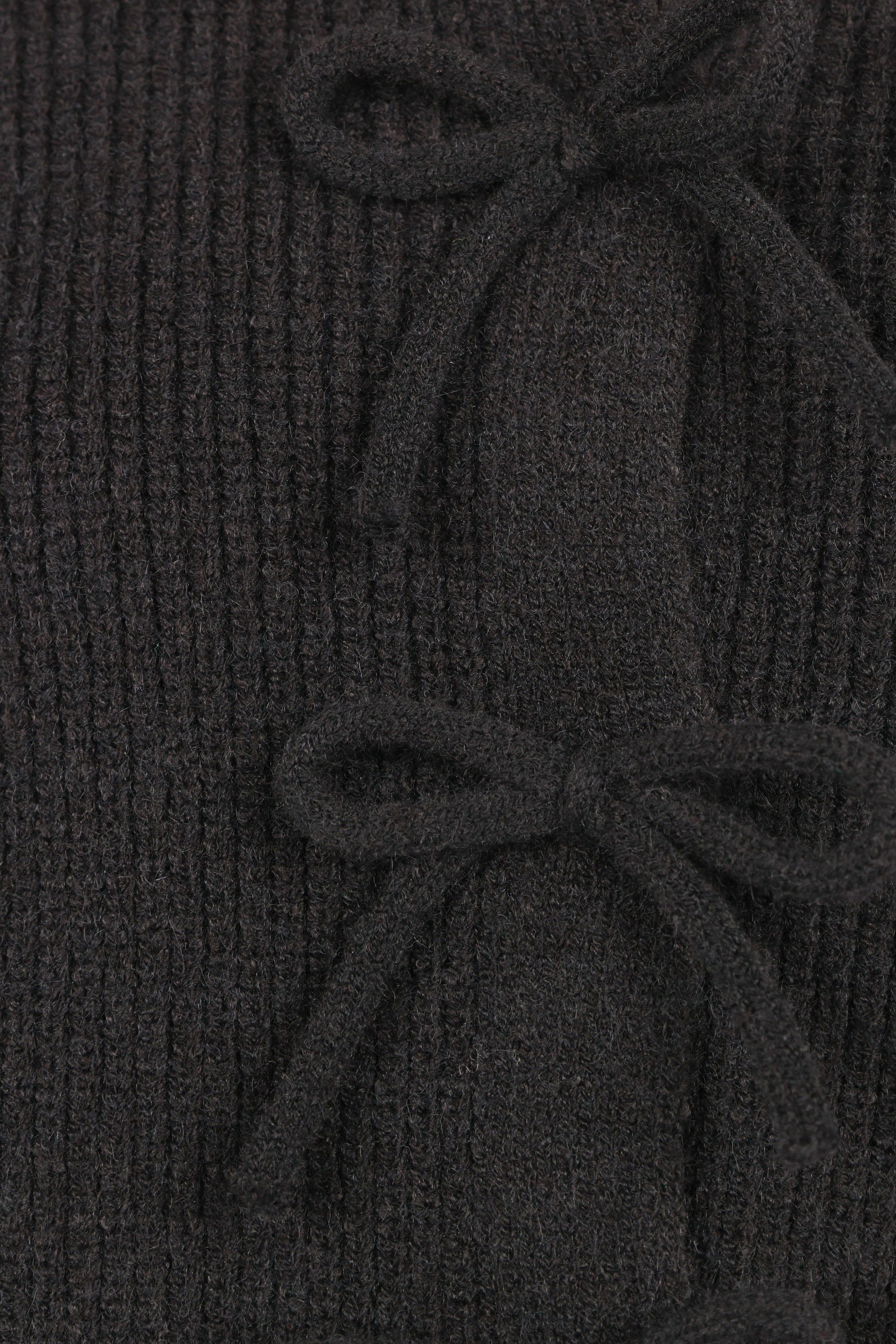 KNITWEAR Wilde Bow Front Cardigan - Black