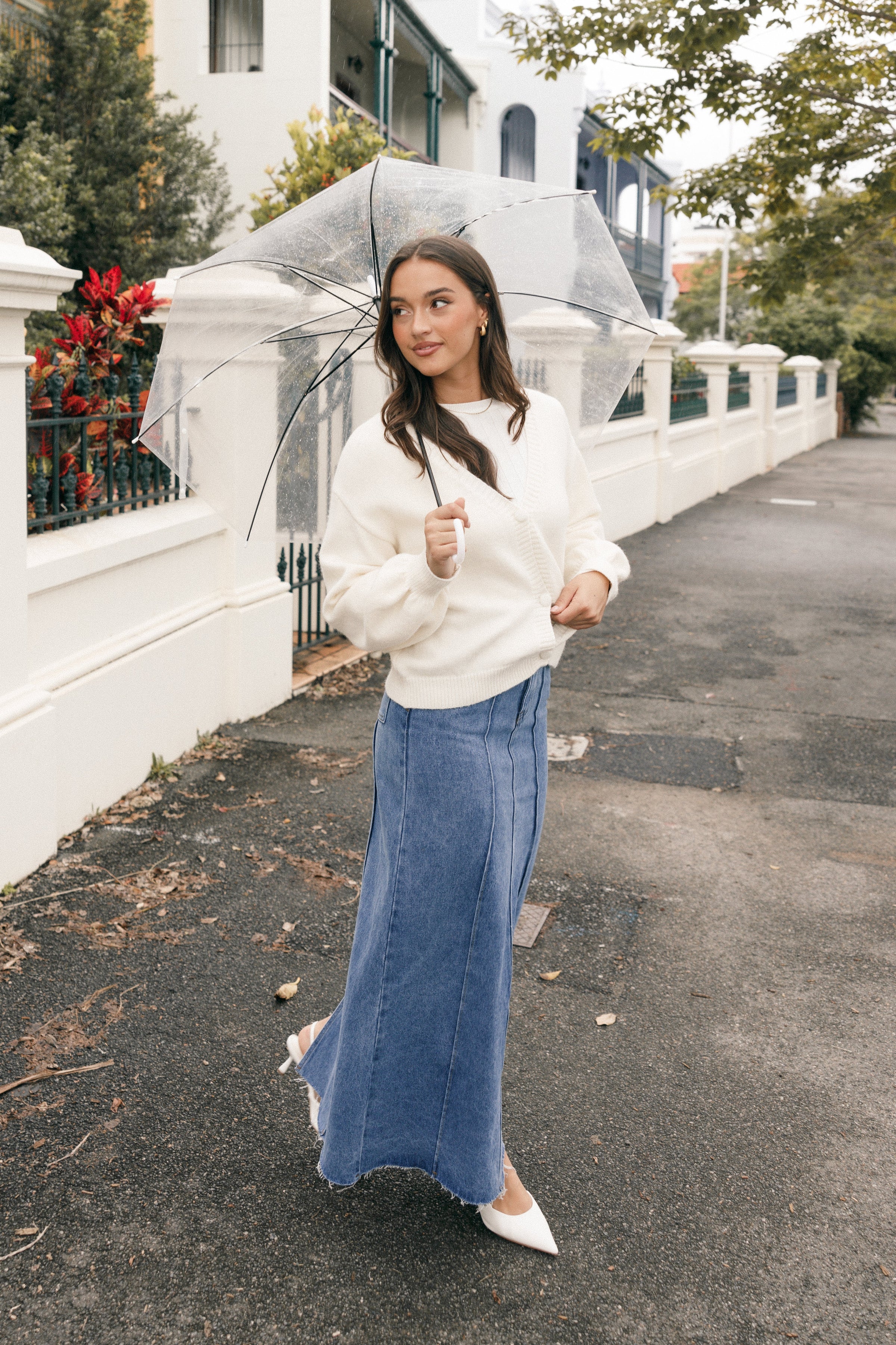 KNITWEAR @Xadie Bell Sleeve Cardigan - Cream (Hold for Cool Beginnings)