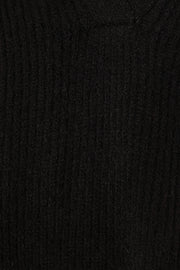 KNITWEAR @Zala Vneck Collar Knit Sweater - Black