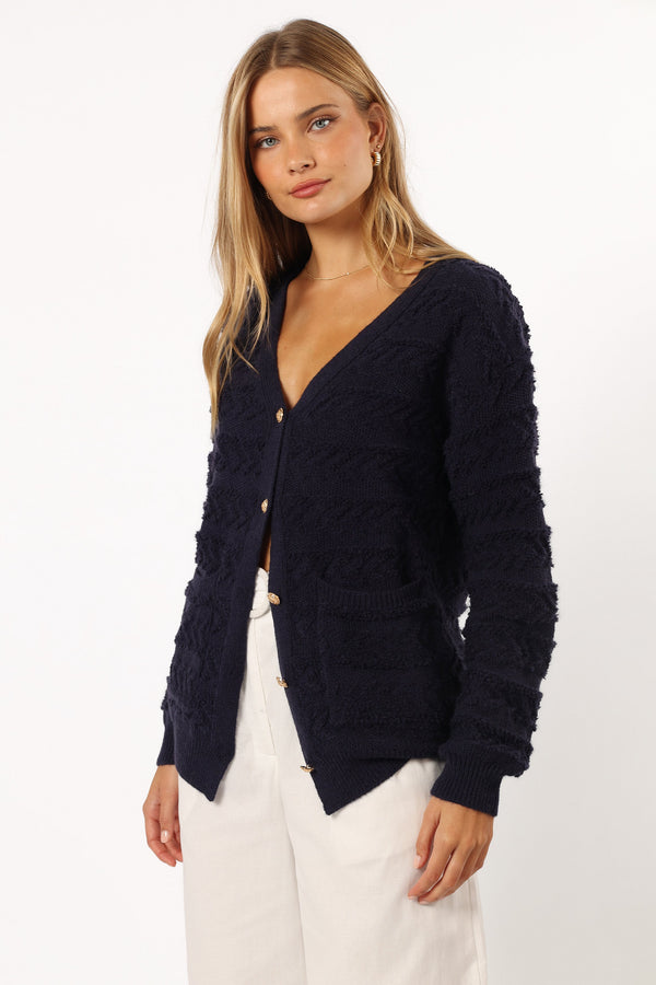 KNITWEAR @Zalina Cardigan - Navy