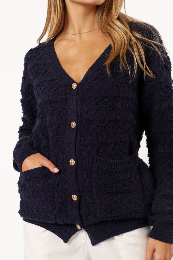 KNITWEAR @Zalina Cardigan - Navy