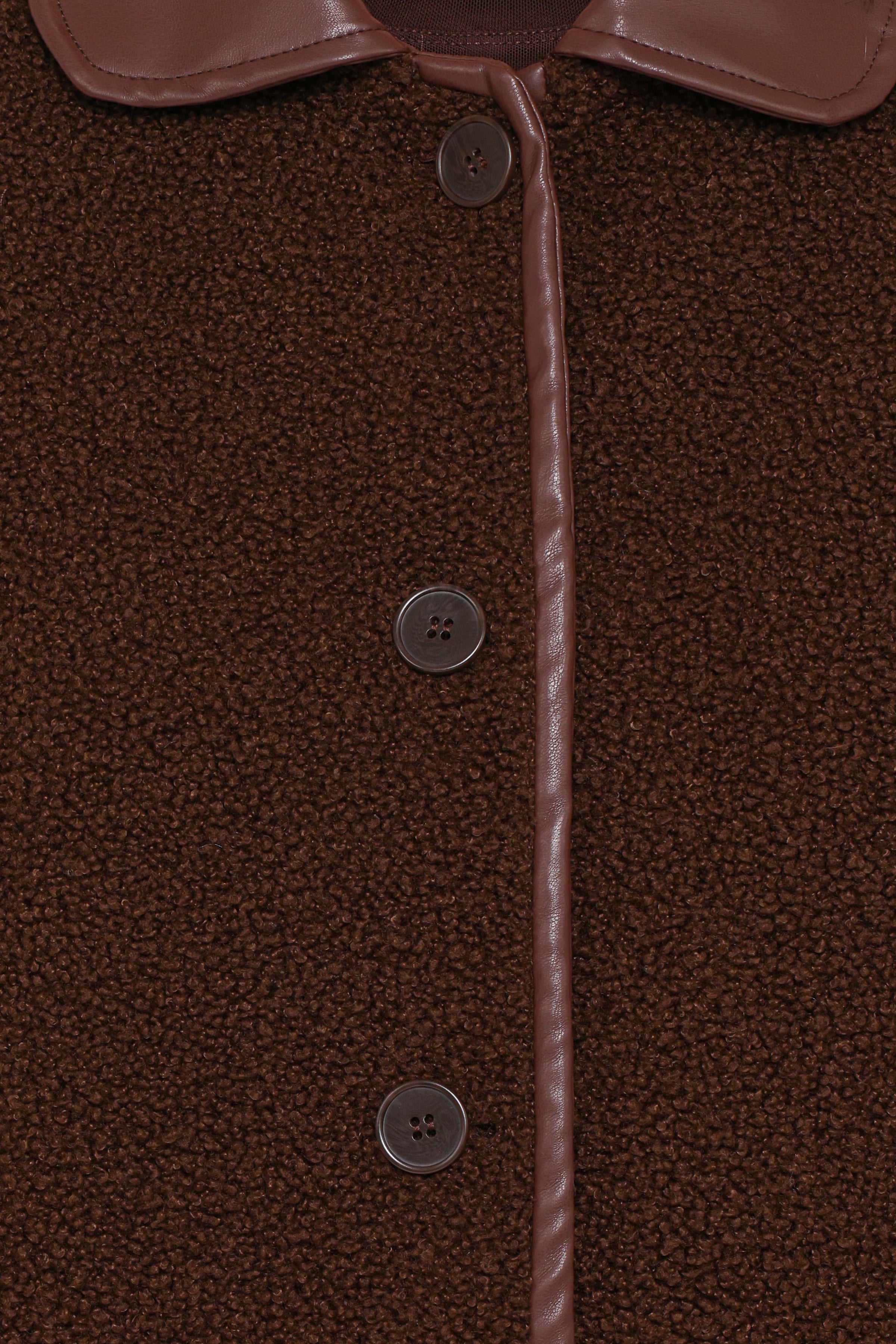 OUTERWEAR Adella Sherpa Car Coat - Espresso Brown