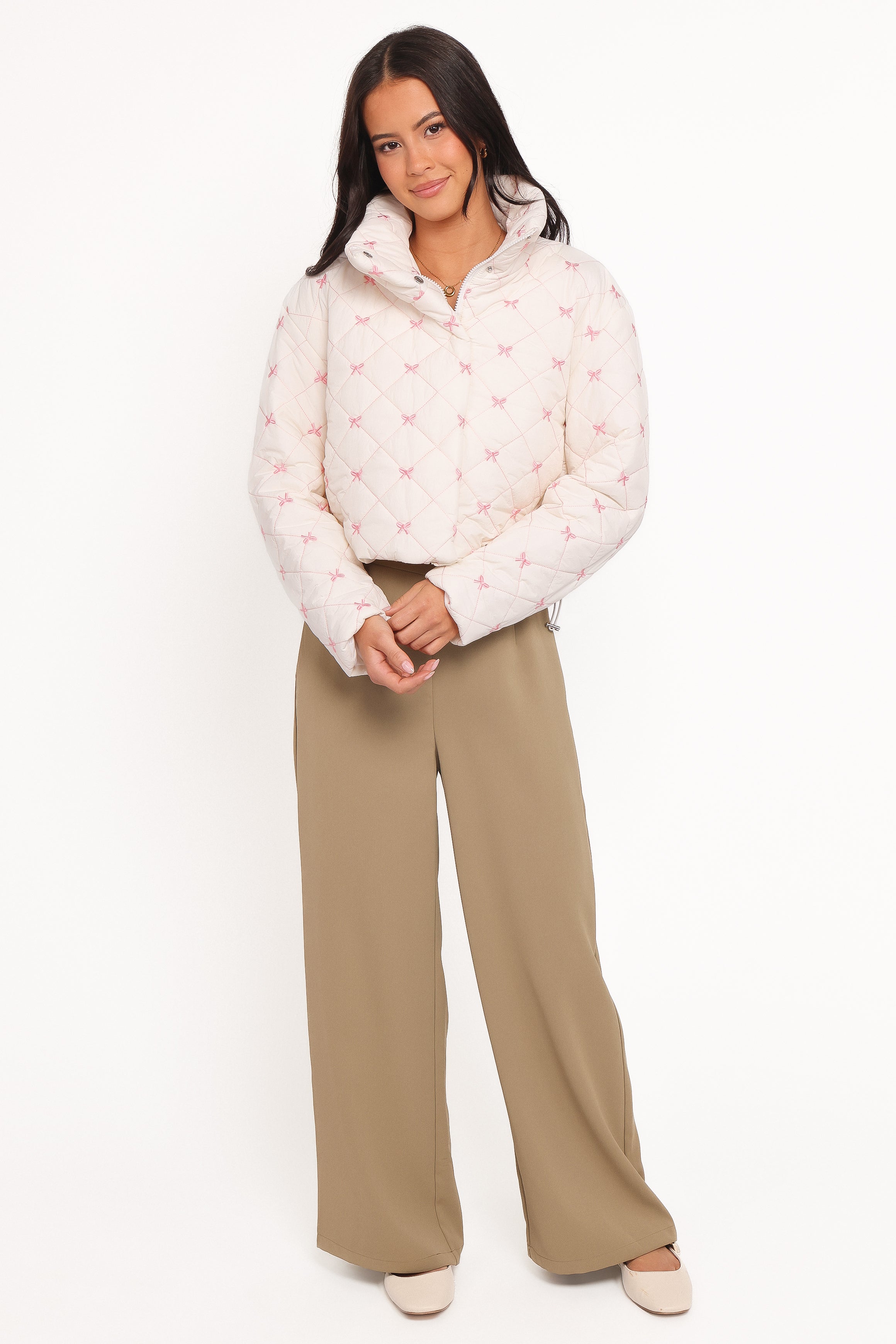 OUTERWEAR Adi Quilted Jacket - Pink Bow