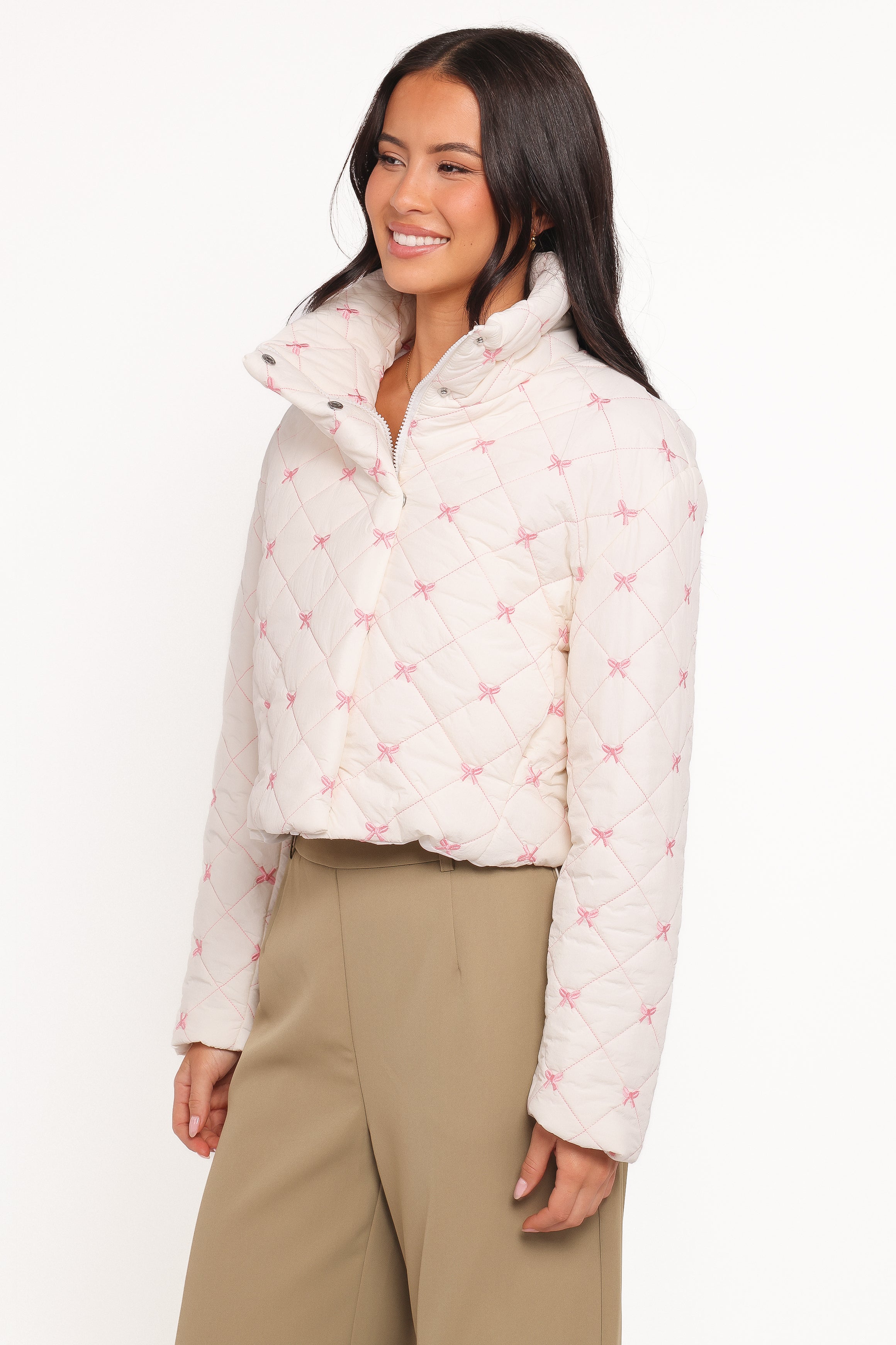OUTERWEAR Adi Quilted Jacket - Pink Bow