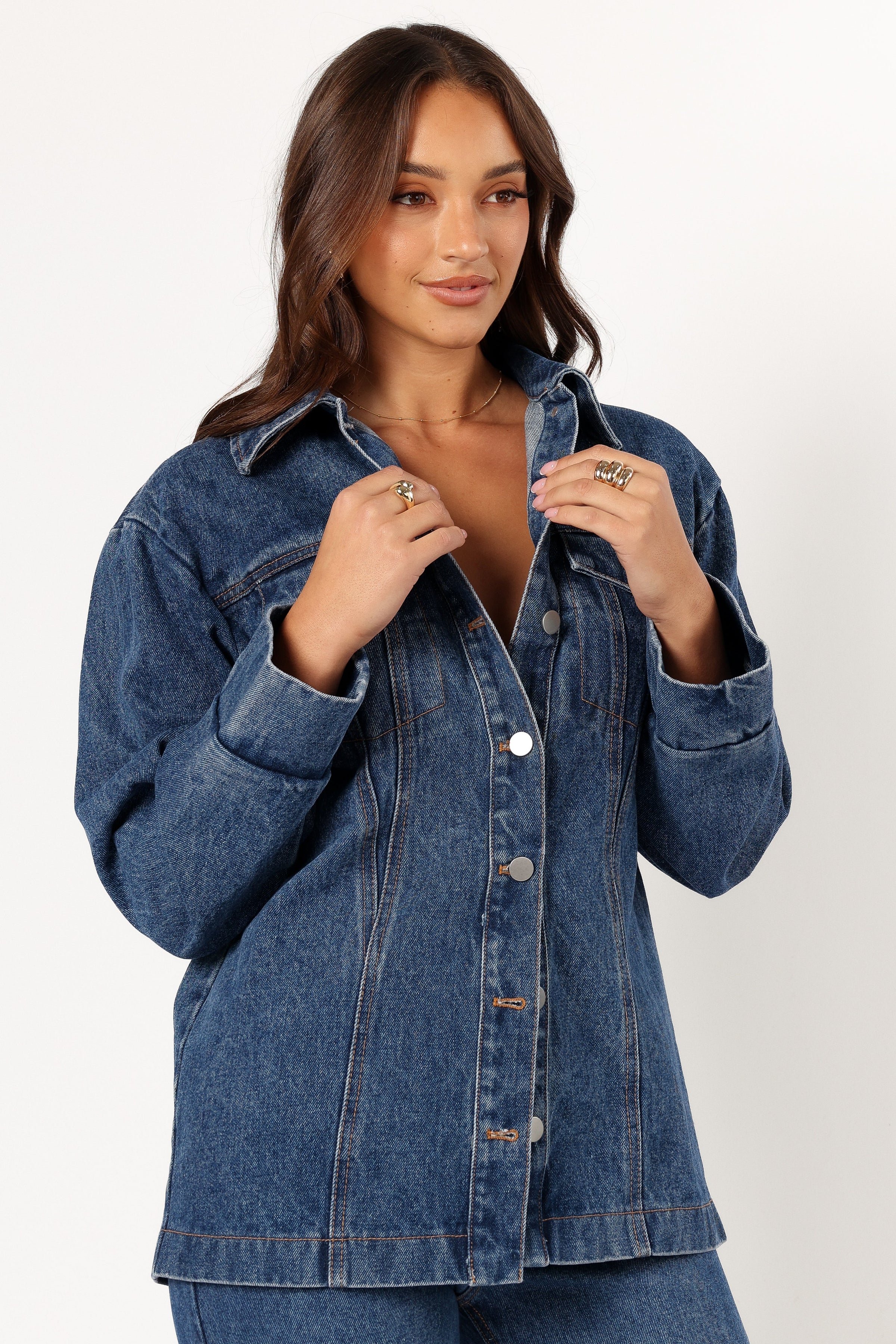 OUTERWEAR @Alba Denim Jacket - Denim (Hold for Winter Essentials)