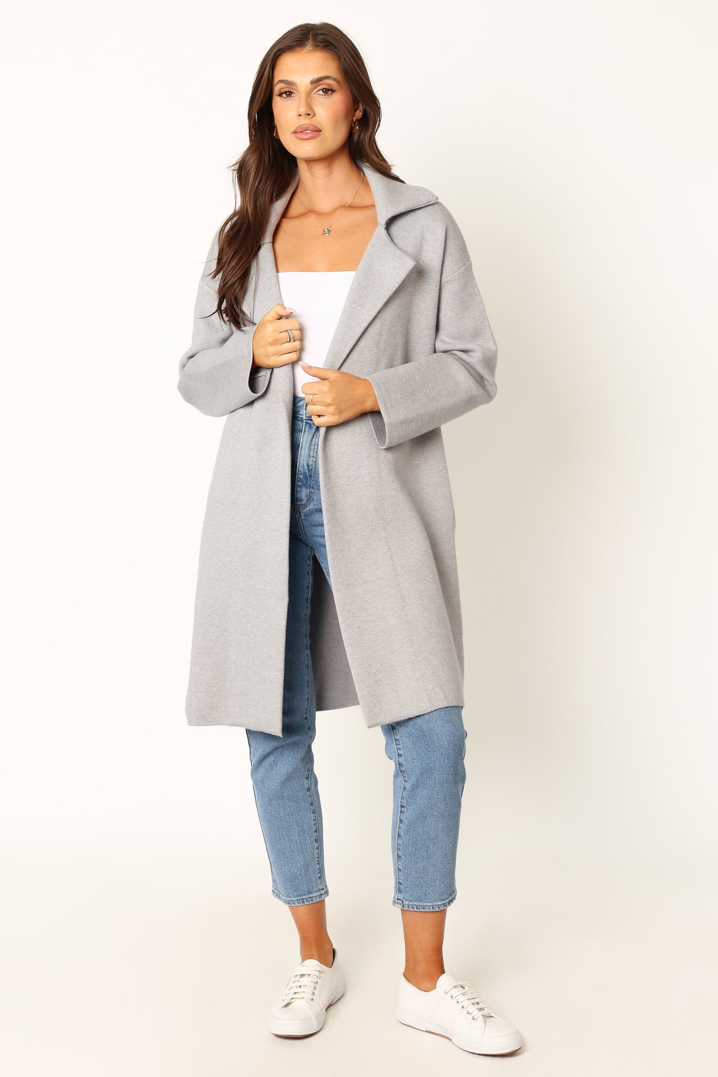 OUTERWEAR @Anastasia Long Coatigan - Heather Grey