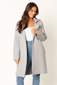 OUTERWEAR @Anastasia Long Coatigan - Heather Grey