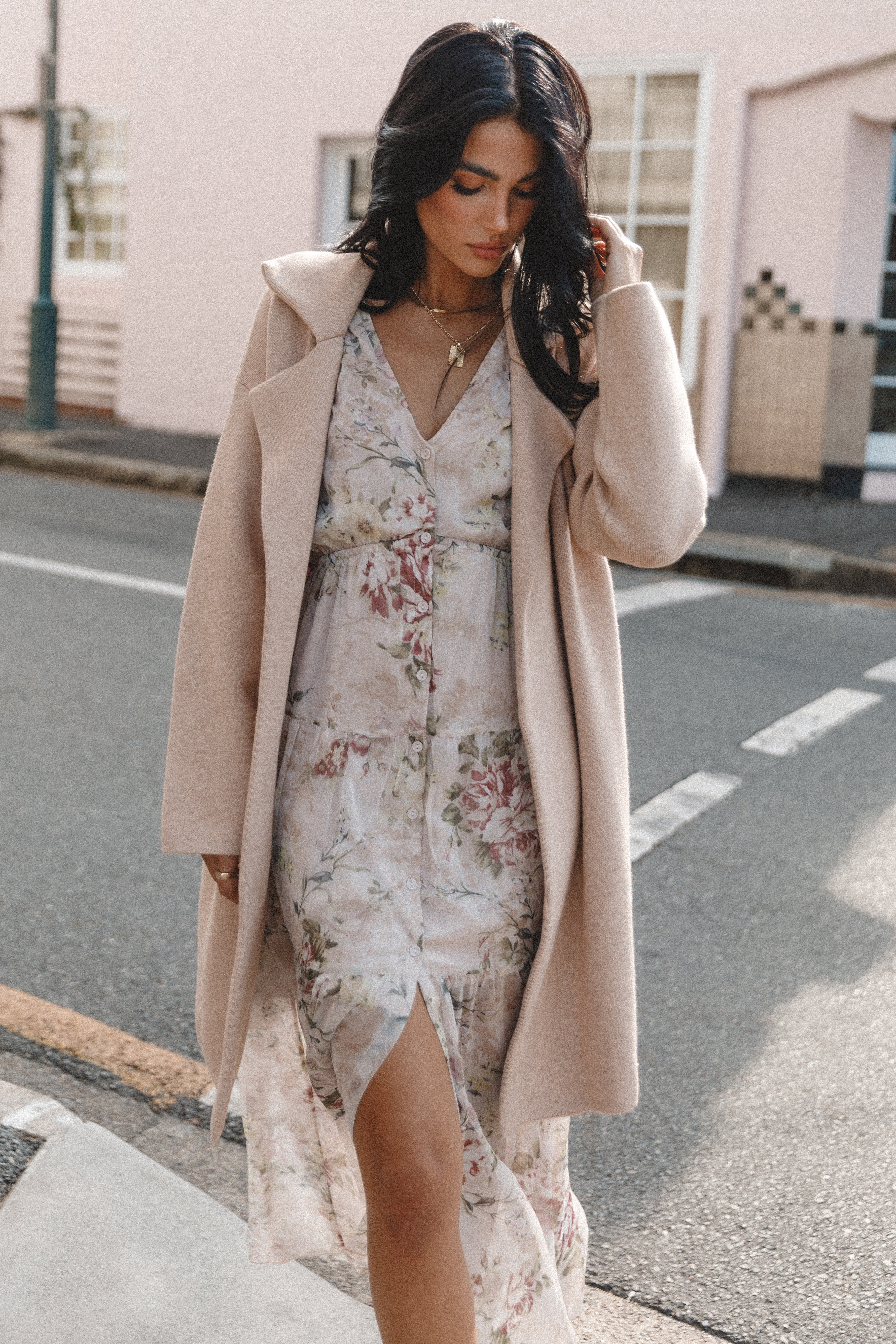 OUTERWEAR Anastasia Long Coatigan - Sand