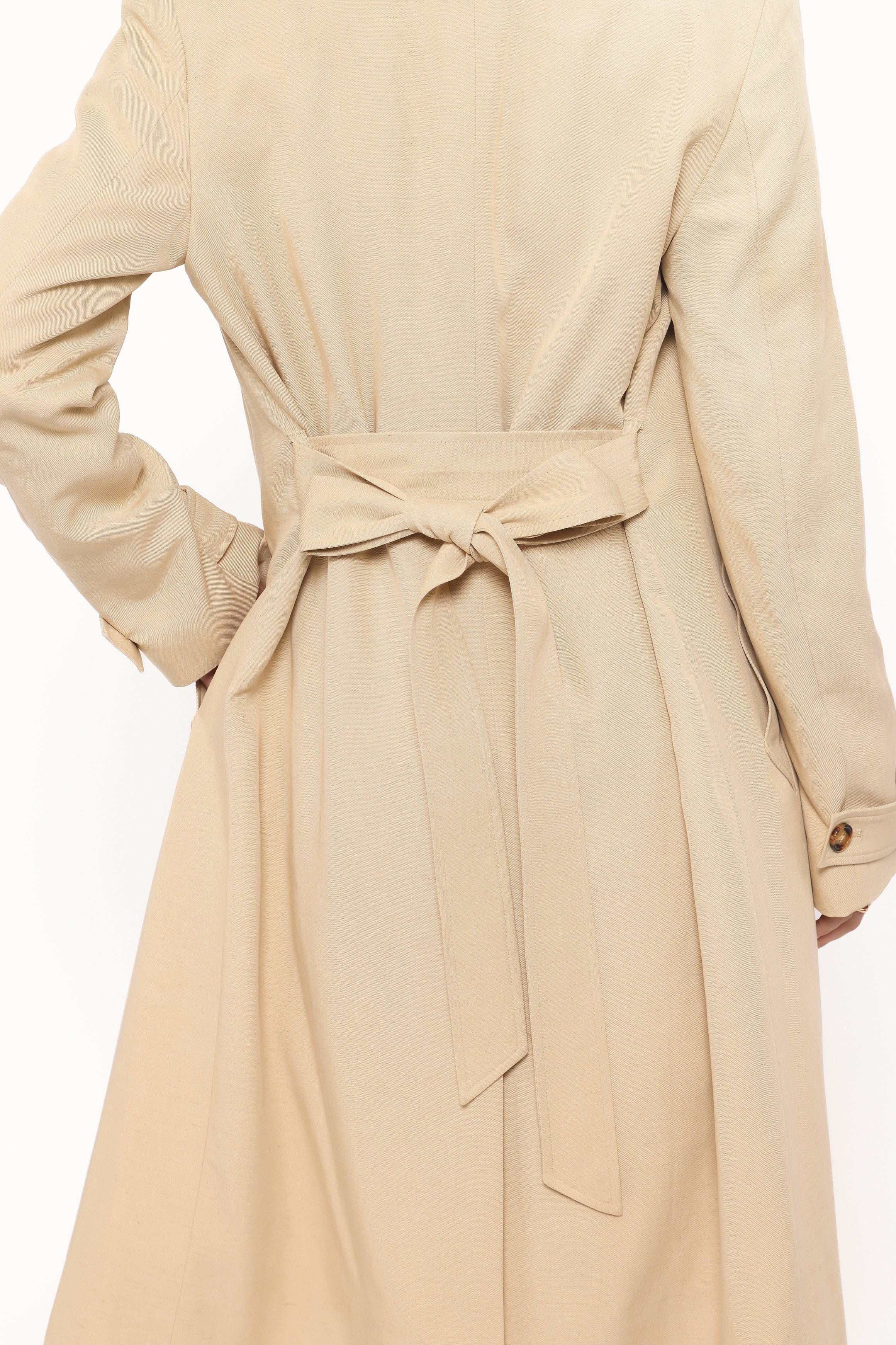 OUTERWEAR Angelique Linen Trench Coat - Oat Linen