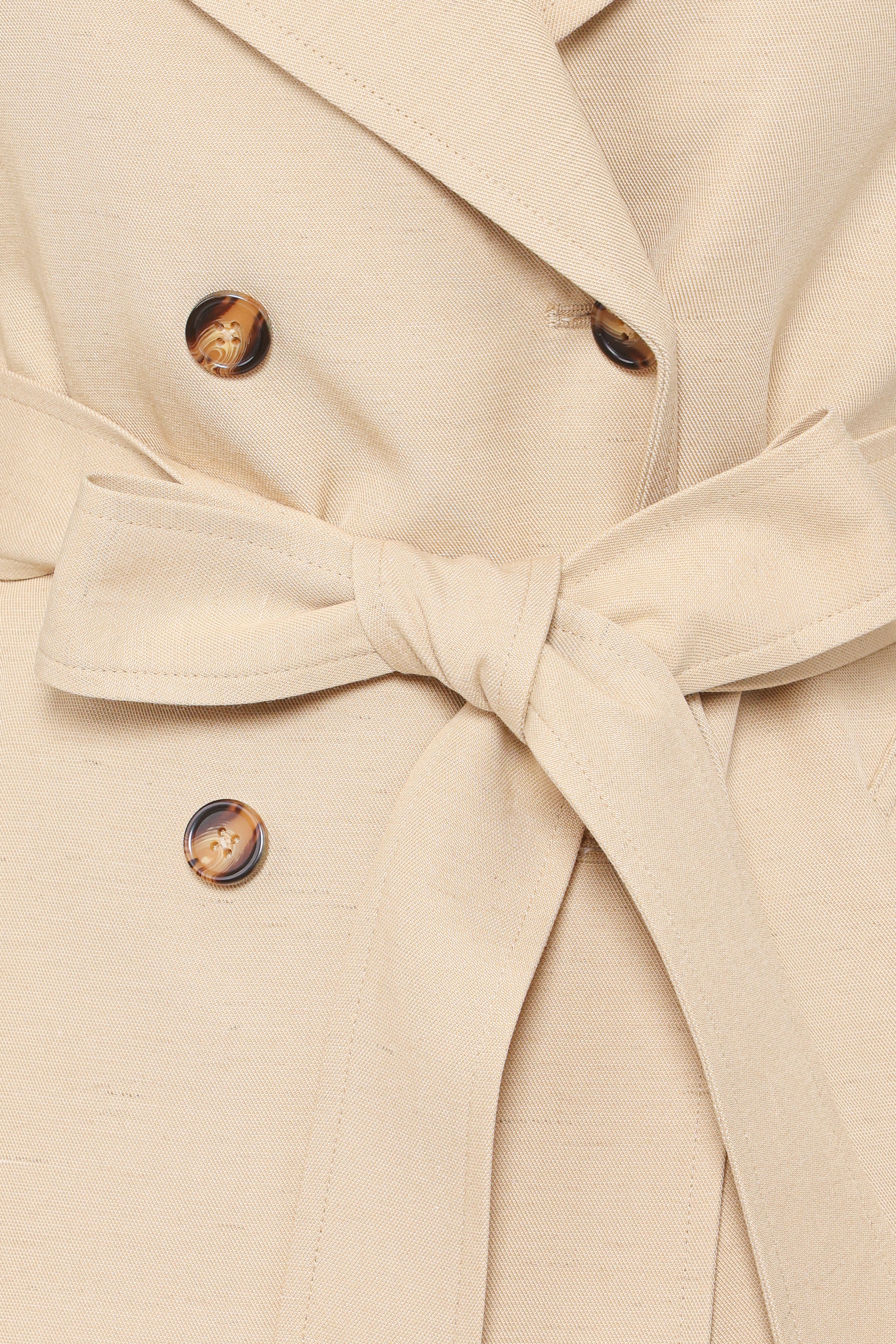 OUTERWEAR Angelique Linen Trench Coat - Oat Linen