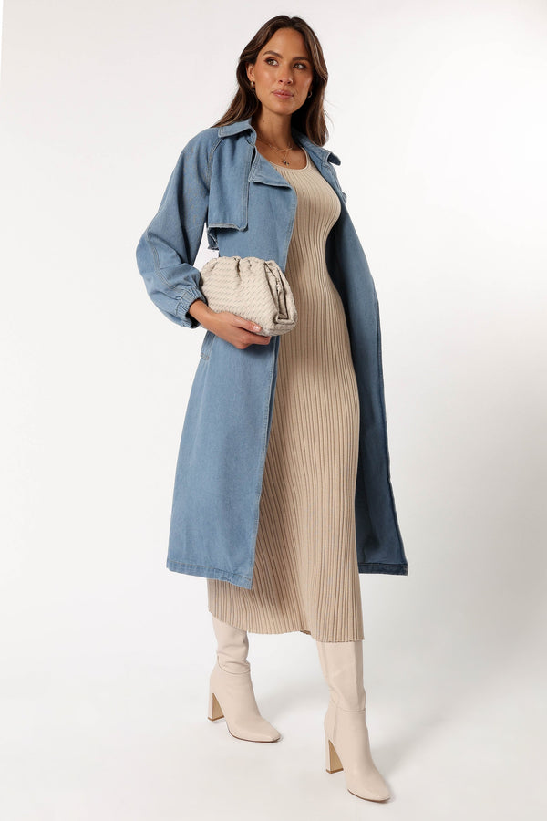 OUTERWEAR @Ariana Trench Coat - Denim