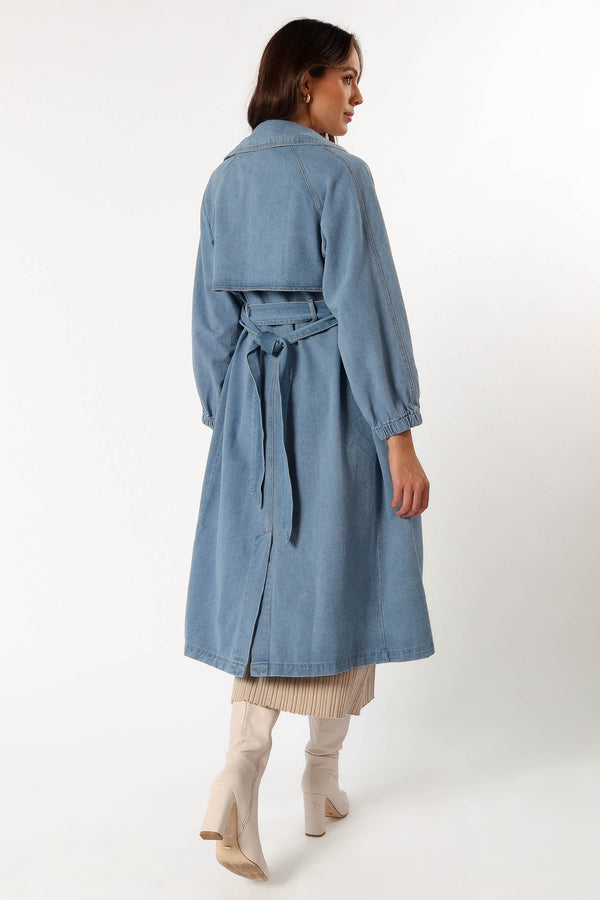 OUTERWEAR @Ariana Trench Coat - Denim