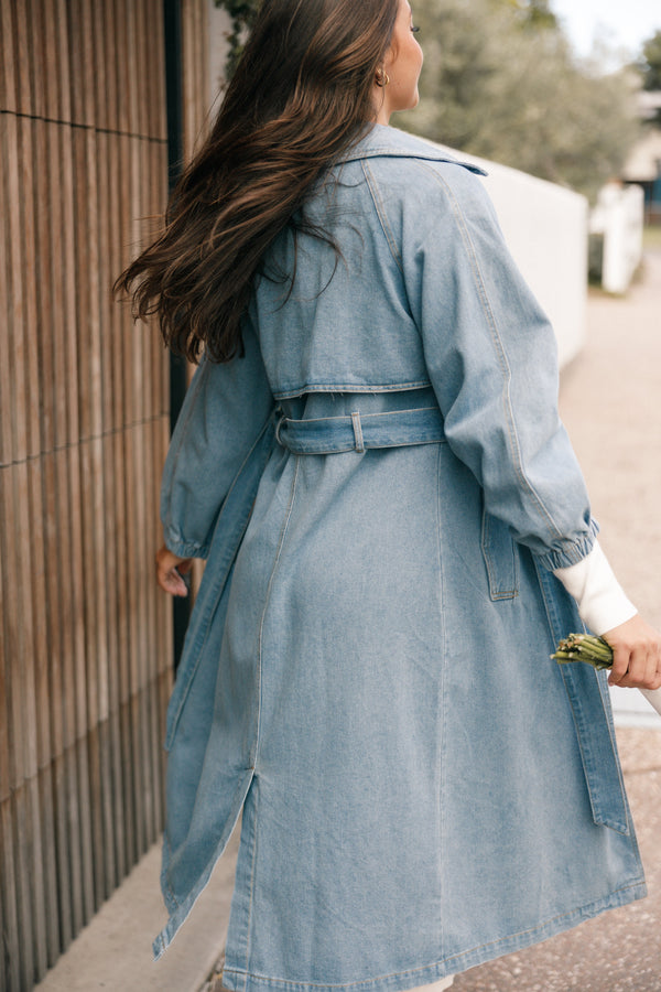 OUTERWEAR Ariana Trench Coat - Denim