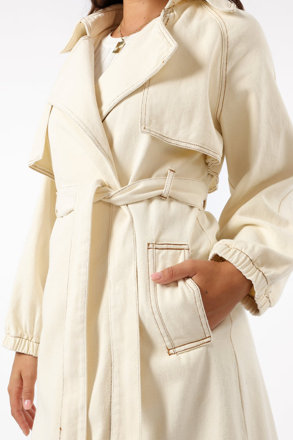 OUTERWEAR Ariana Trench Coat - Ecru
