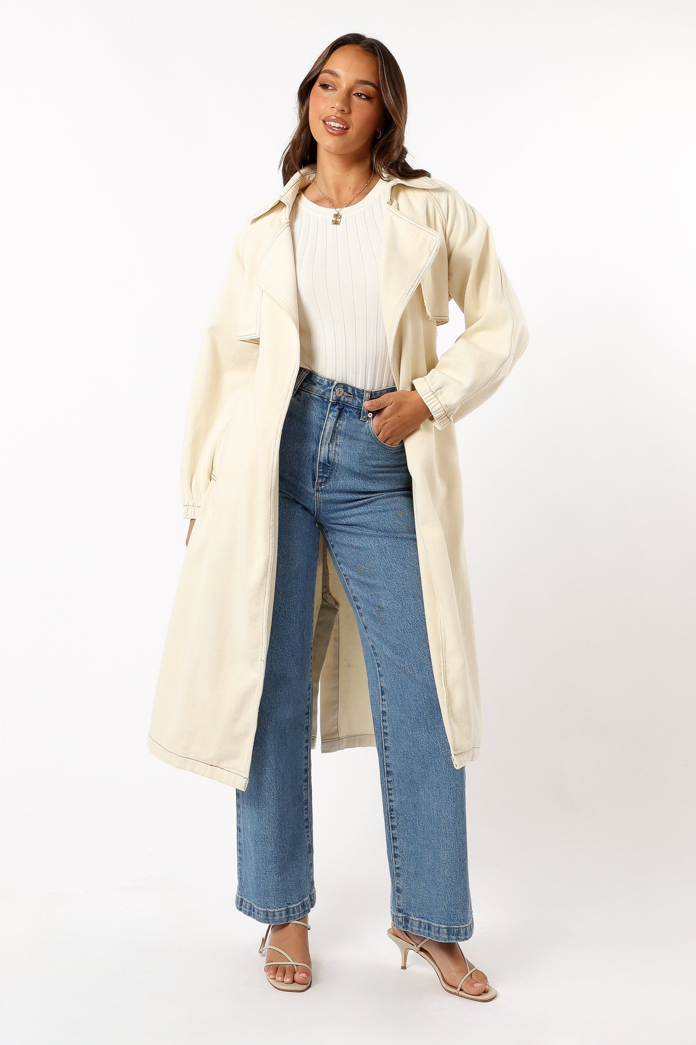 OUTERWEAR Ariana Trench Coat - Ecru