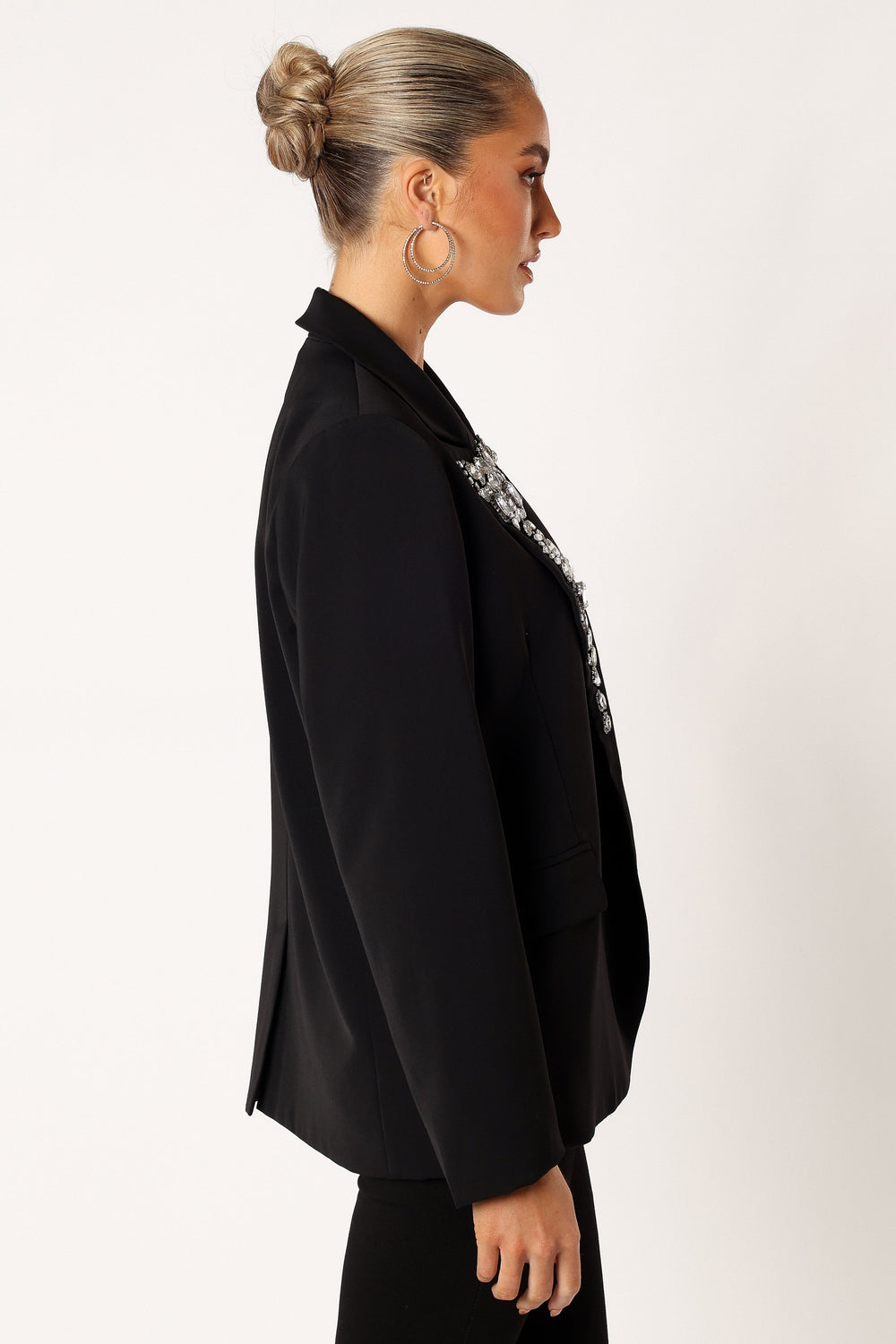 OUTERWEAR @Aubree Embellished Blazer - Black