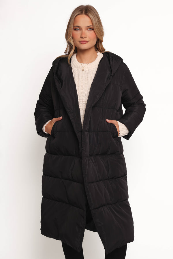 OUTERWEAR Averie Long Puffer Coat - Black