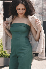 OUTERWEAR Aylin Channel Faux Fur Jacket - Cream