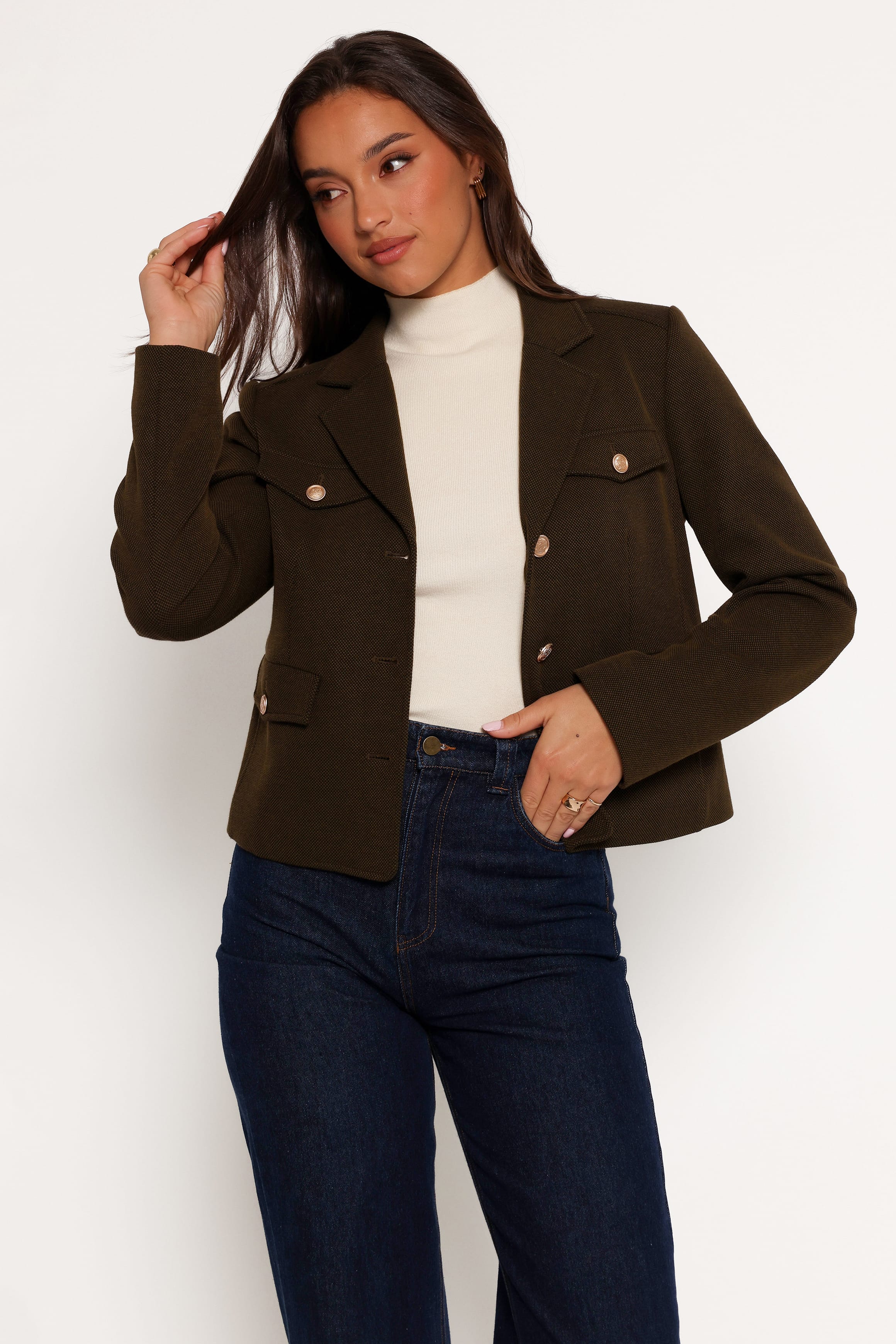 OUTERWEAR Bandit Long Sleeve Button Down Jacket - Olive