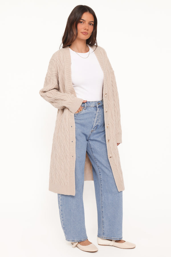 OUTERWEAR Becky Cable Coatigan - Beige