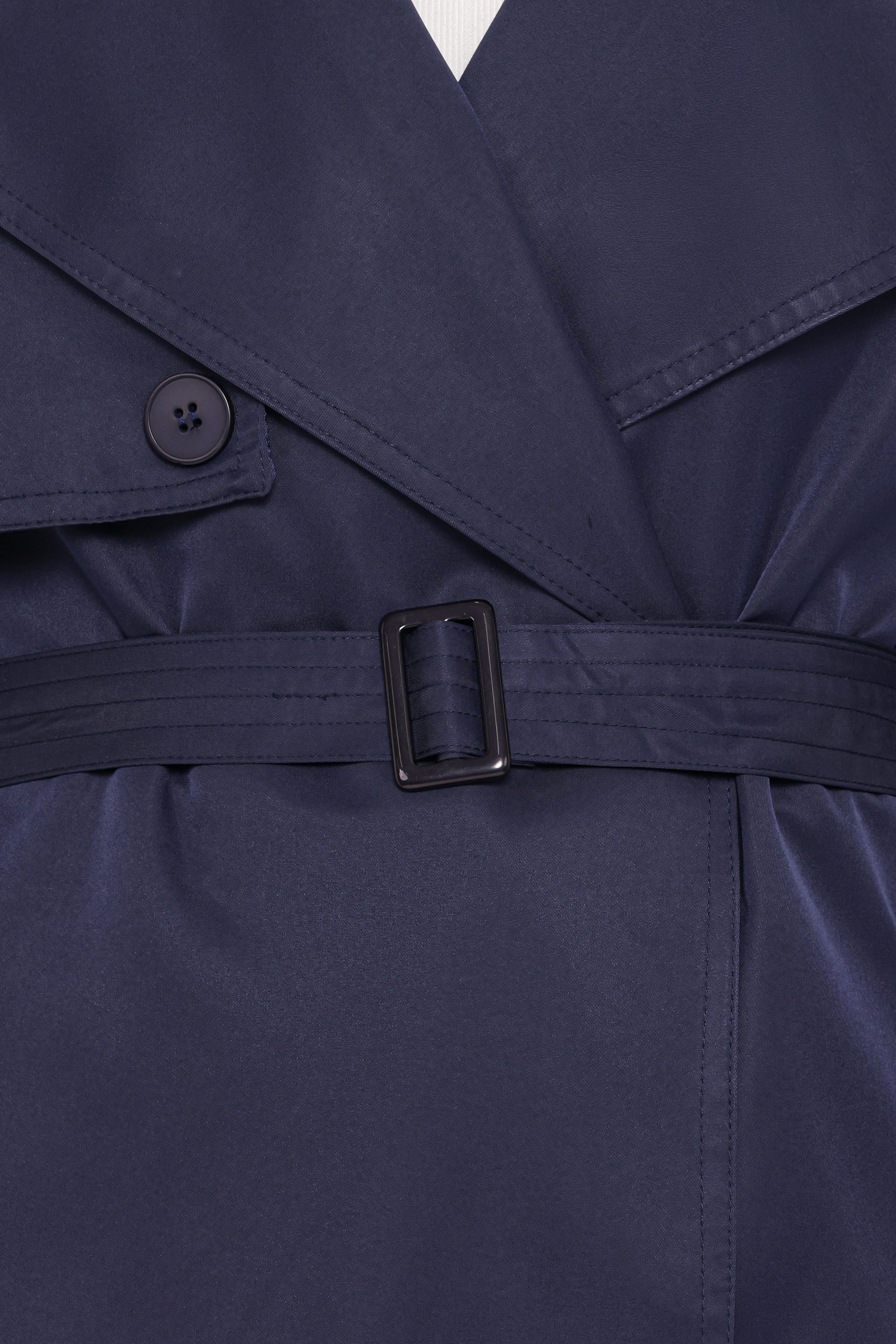 OUTERWEAR Billy Button Front Trench Coat - Navy