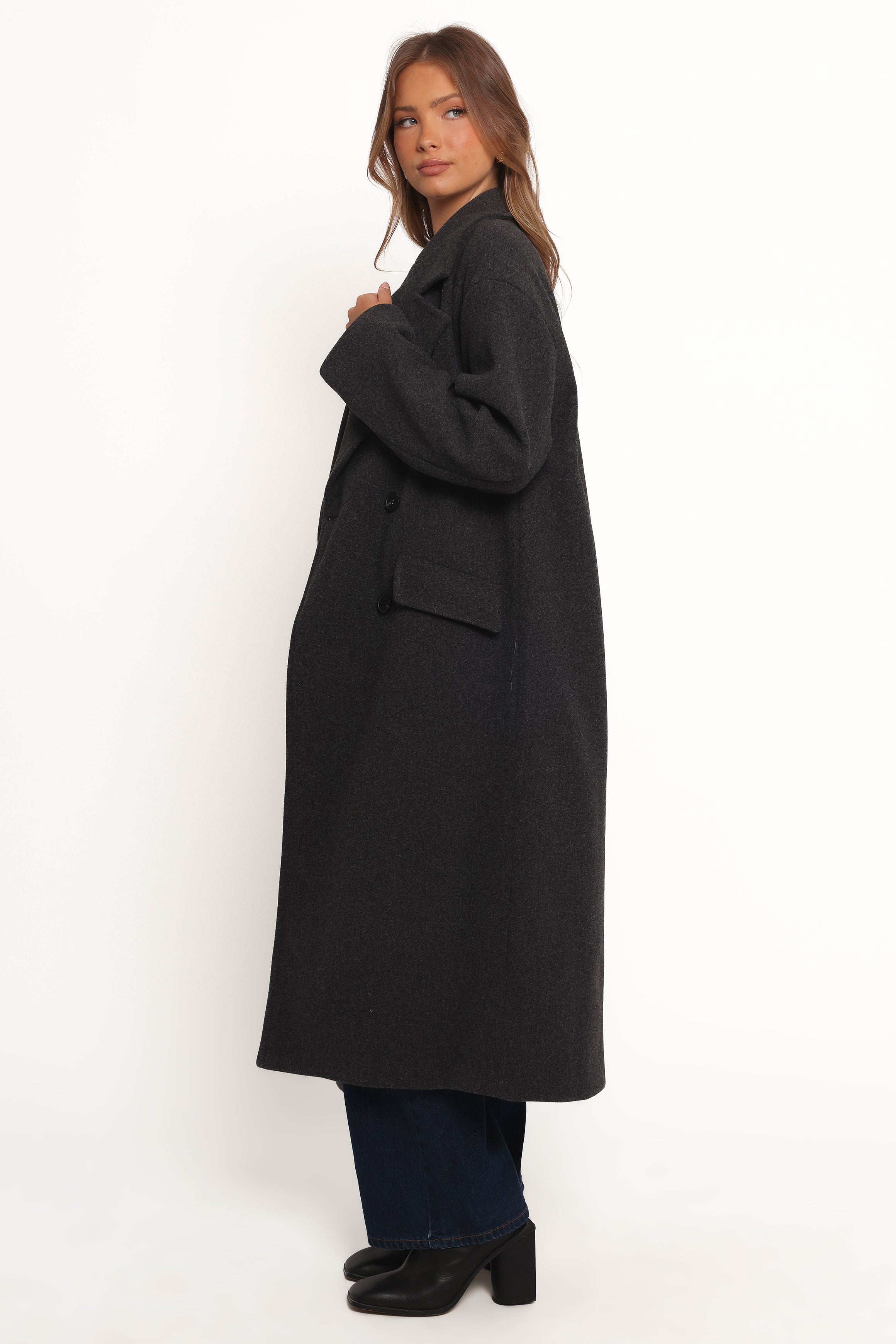 OUTERWEAR Brylie Oversized Coat - Charcoal