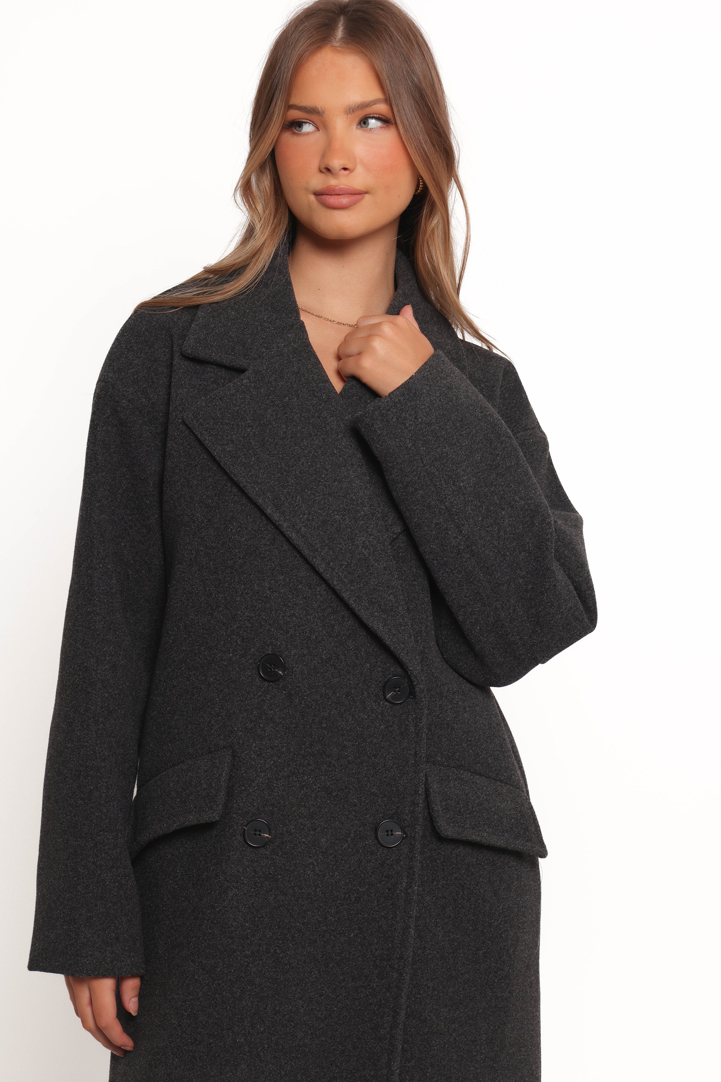 OUTERWEAR Brylie Oversized Coat - Charcoal