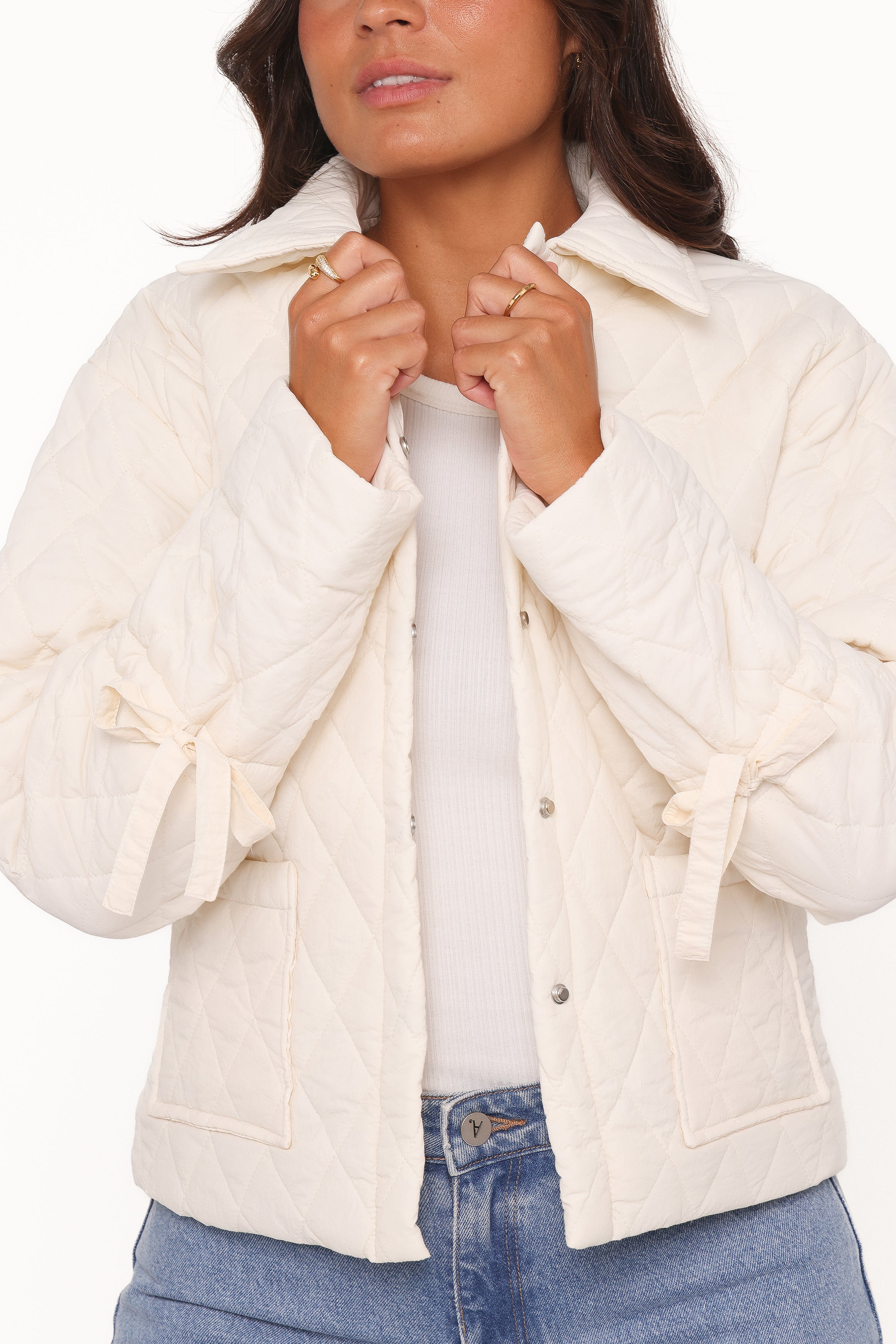 OUTERWEAR Caitlin Quilted Jacket - Cream