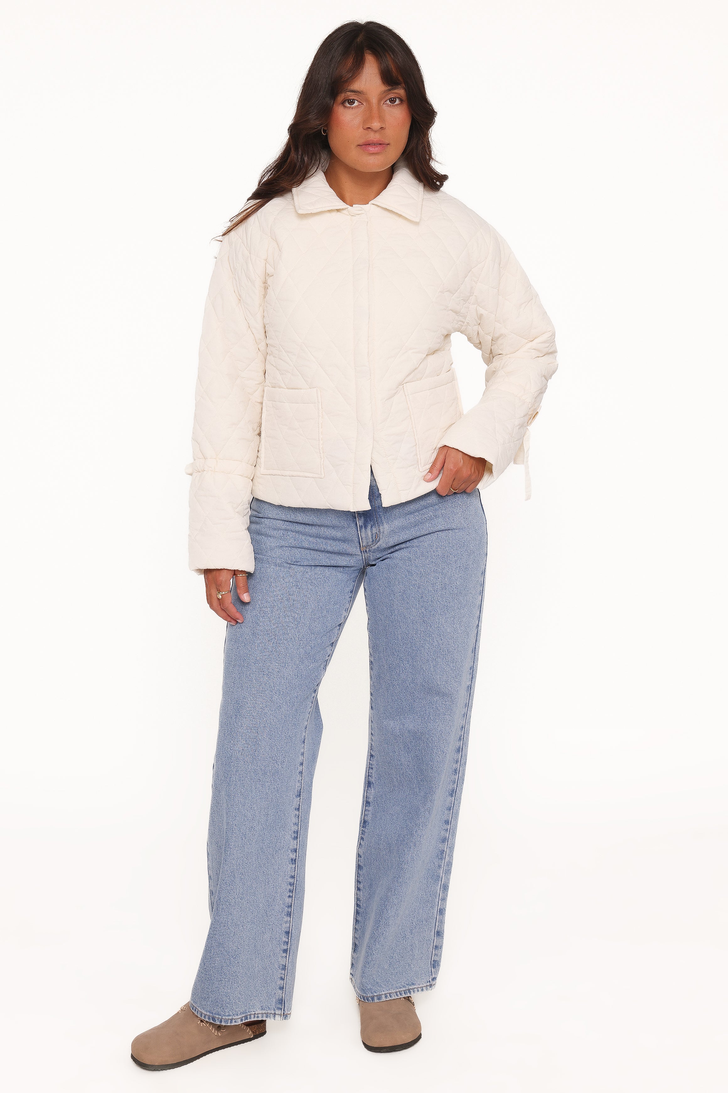 OUTERWEAR Caitlin Quilted Jacket - Cream