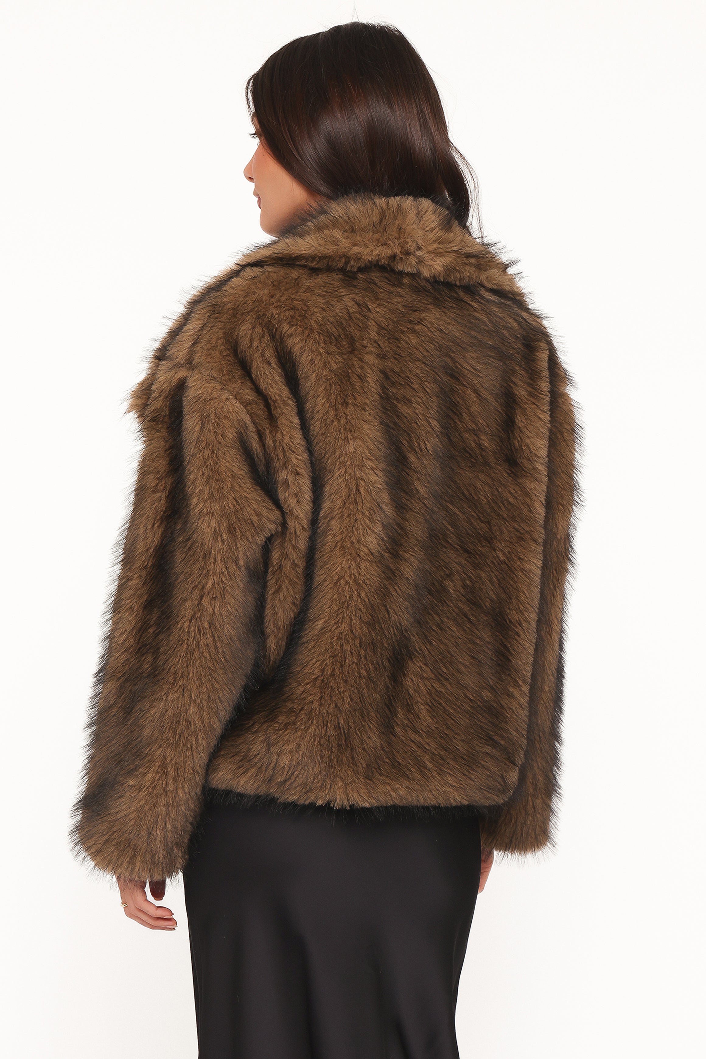 OUTERWEAR Carmie Fur Collared Jacket - Brown