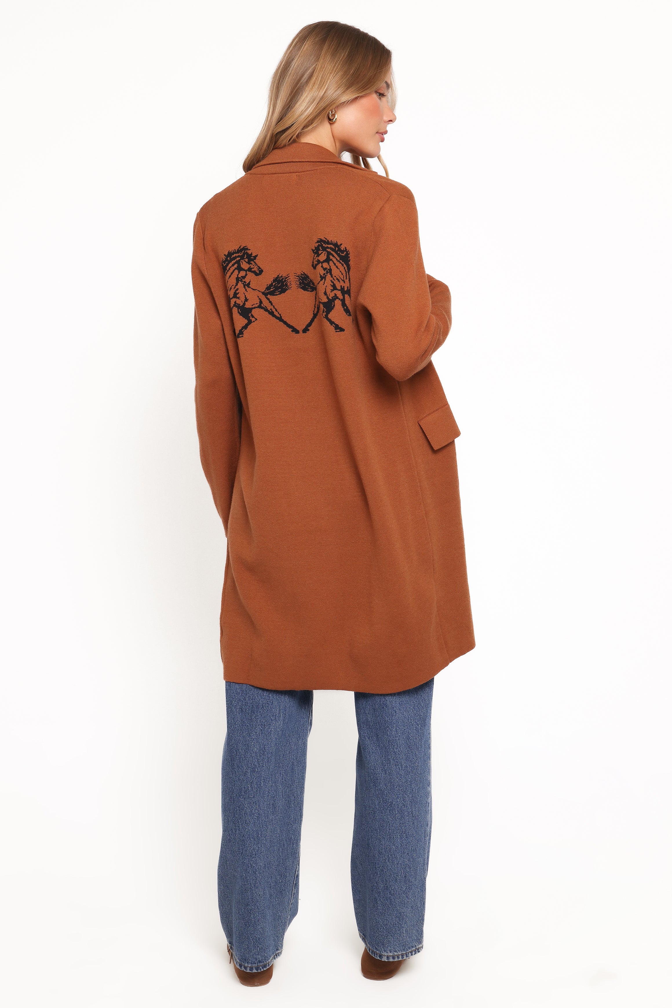 OUTERWEAR Chester Horses Coatigan - Brown