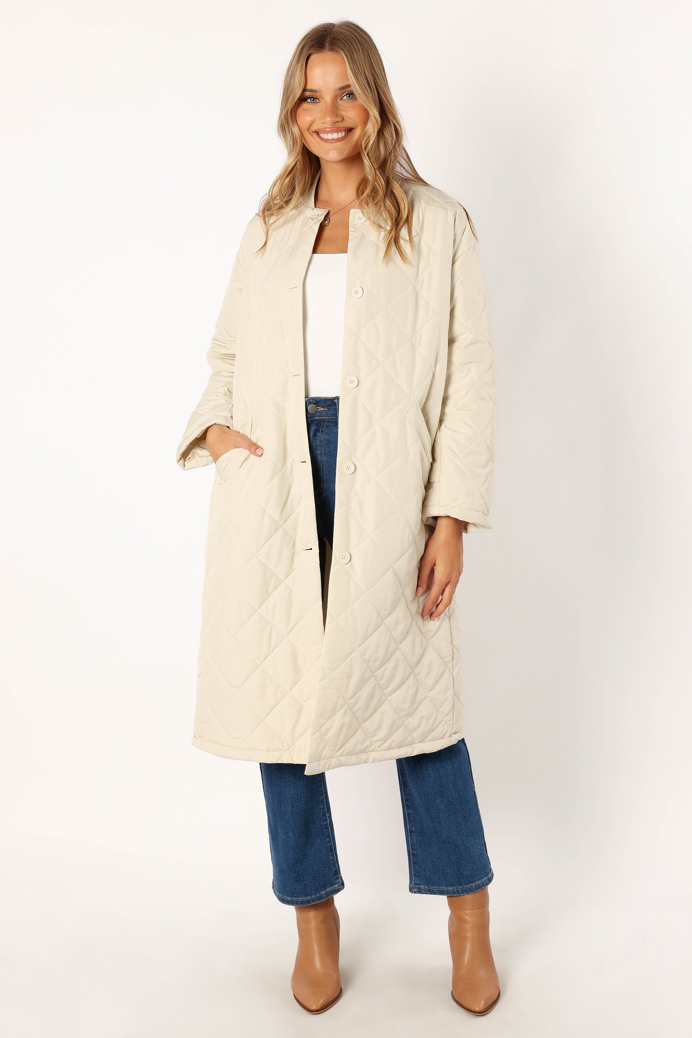 OUTERWEAR @Clea Quilted Jacket - Bone