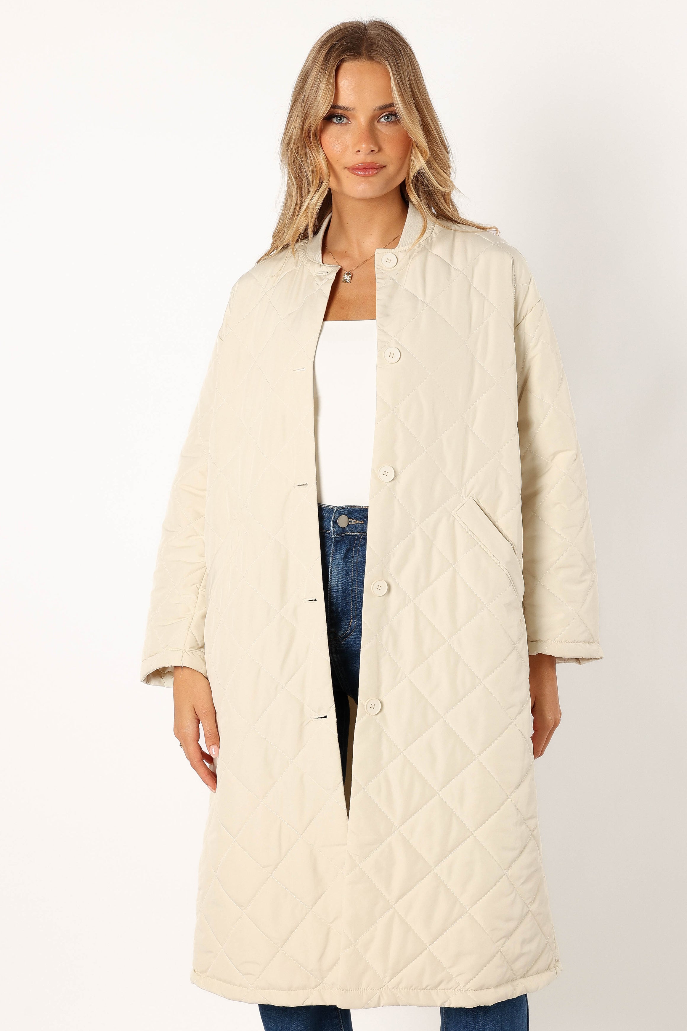 OUTERWEAR @Clea Quilted Jacket - Bone