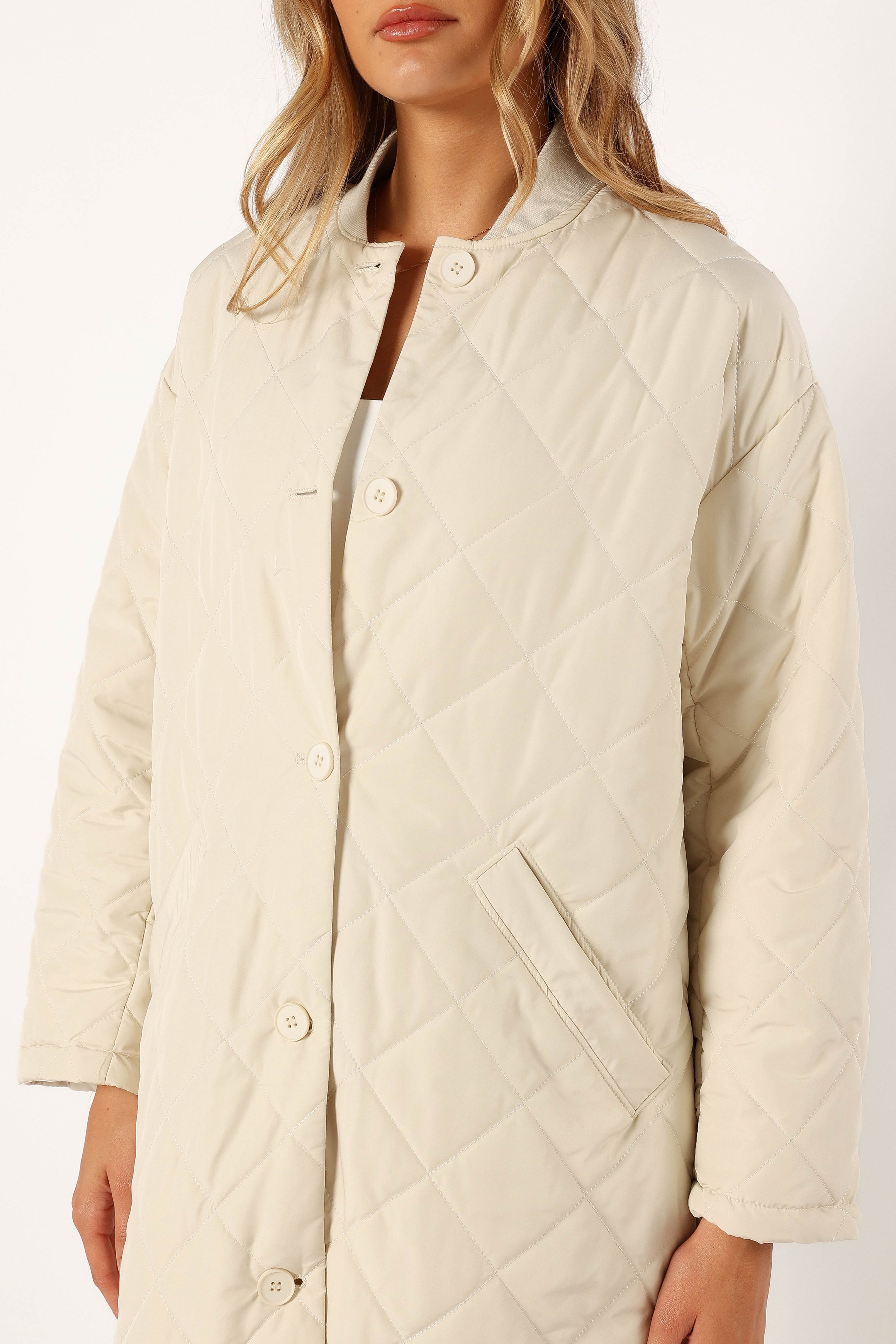 OUTERWEAR @Clea Quilted Jacket - Bone