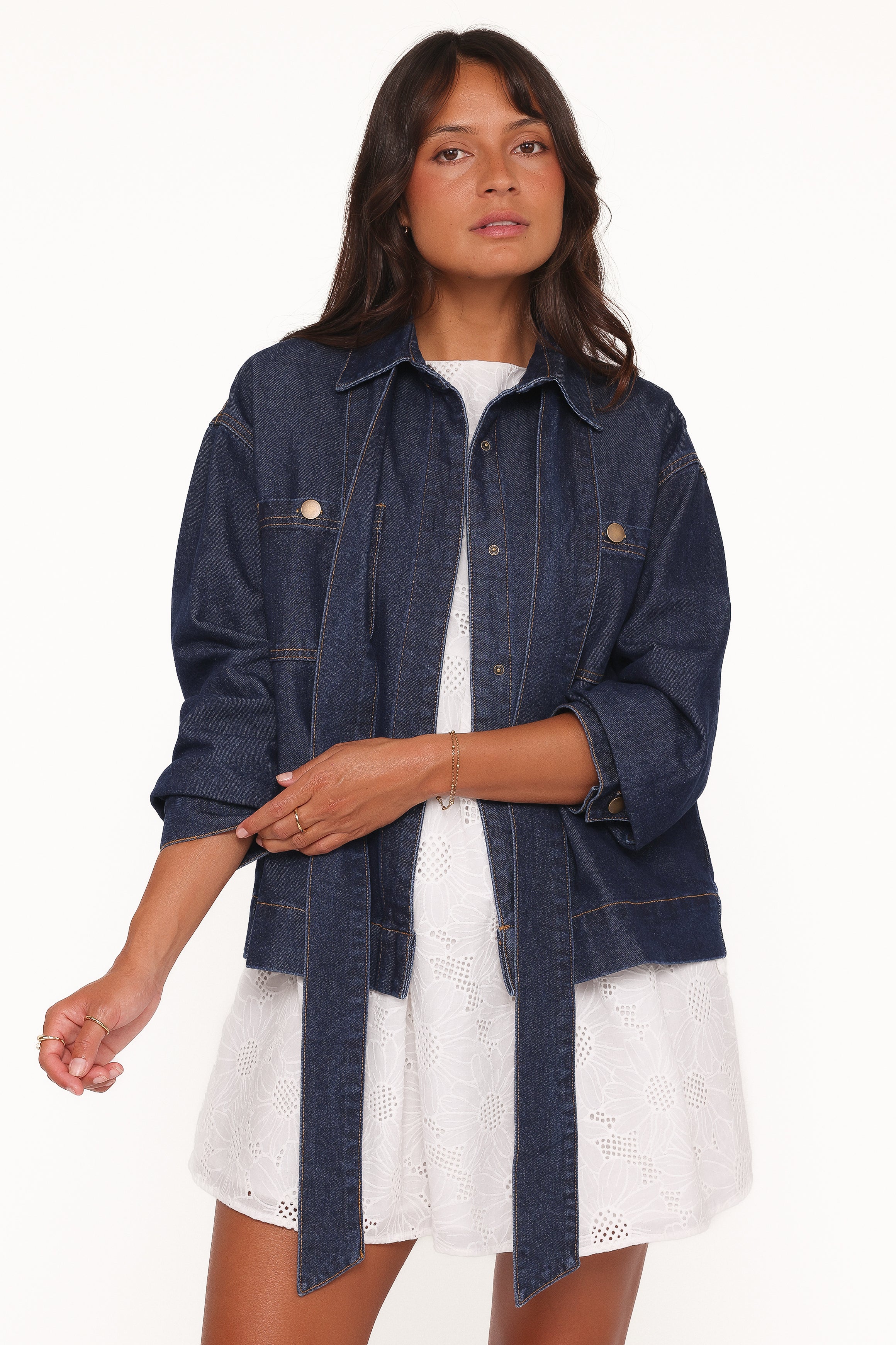 OUTERWEAR Cleo Denim Bow Jacket - Indigo