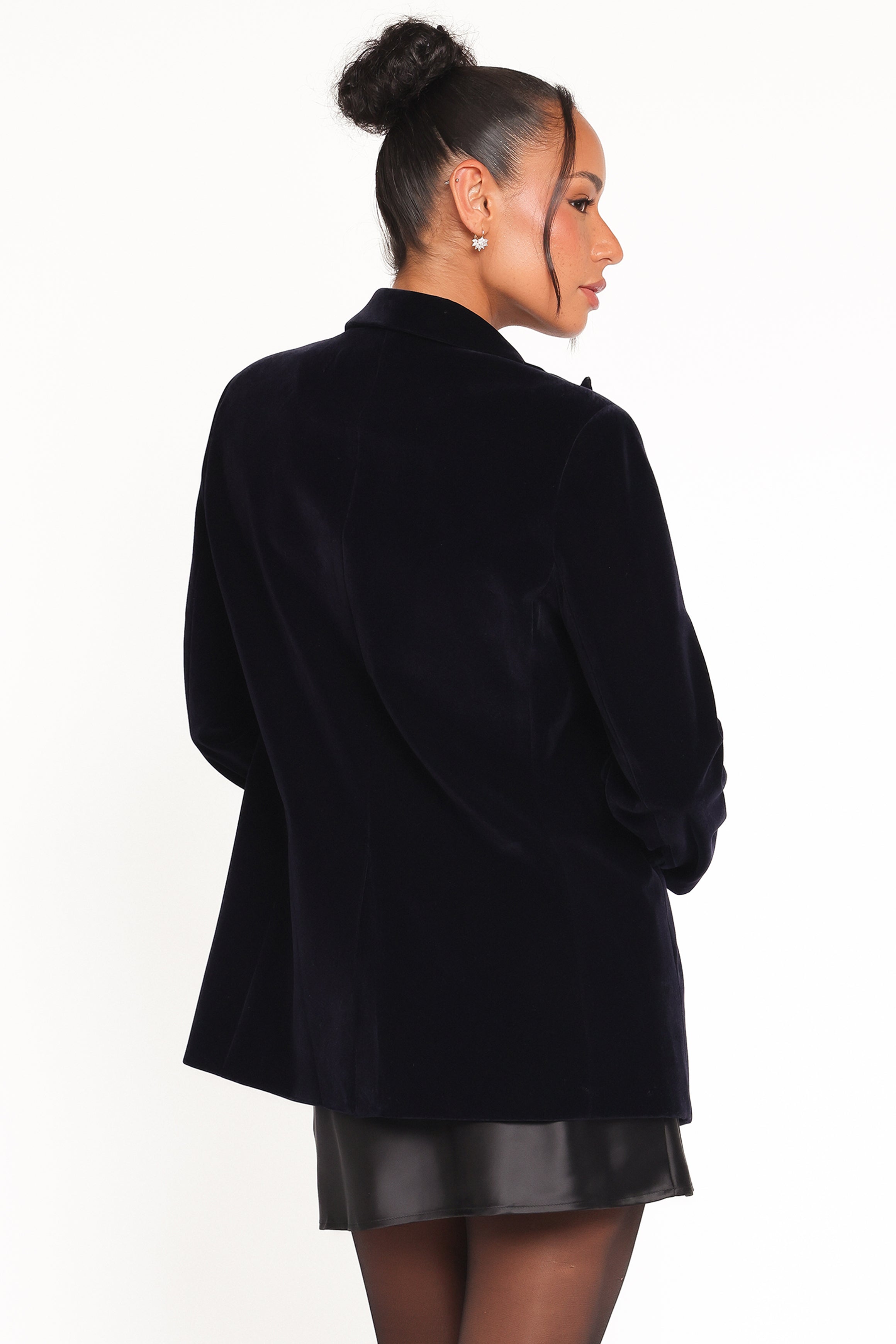 OUTERWEAR Clive Velvet Blazer - Navy