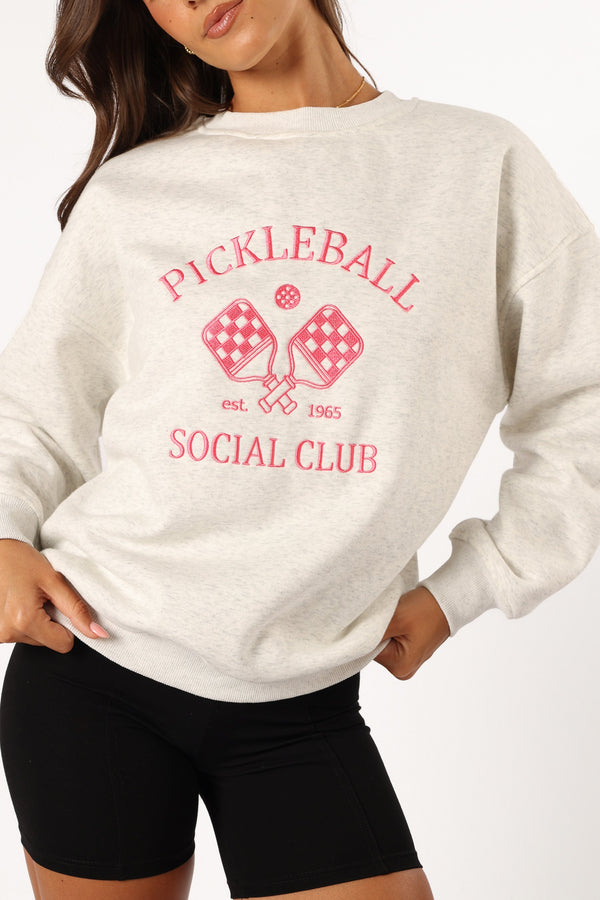 OUTERWEAR @Colette Pickleball Sweatshirt - Heather Grey