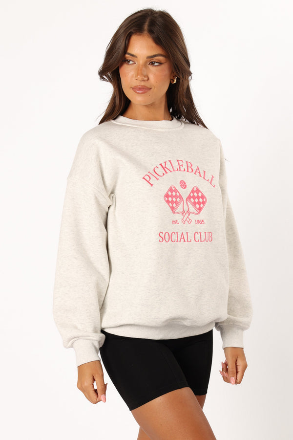 OUTERWEAR @Colette Pickleball Sweatshirt - Heather Grey