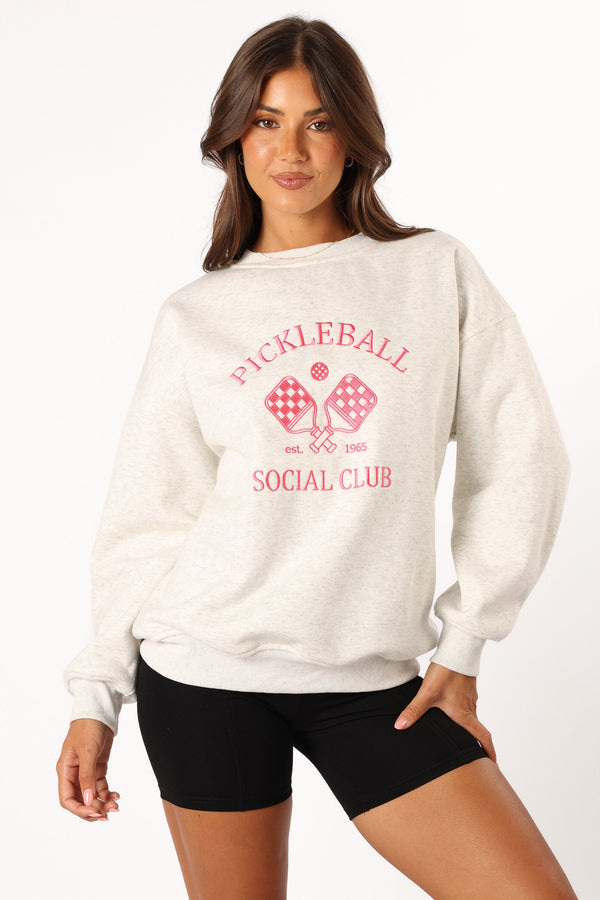 OUTERWEAR @Colette Pickleball Sweatshirt - Heather Grey