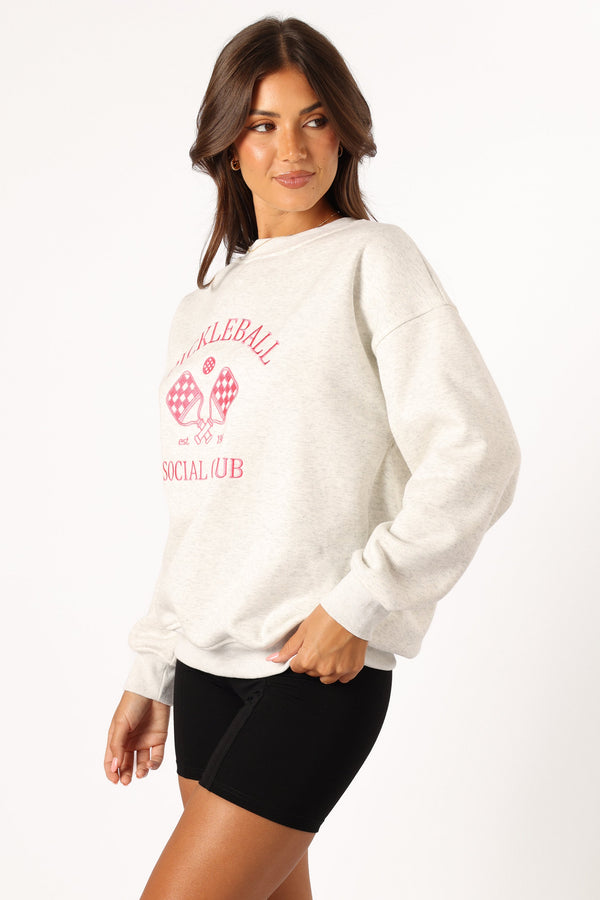 OUTERWEAR @Colette Pickleball Sweatshirt - Heather Grey