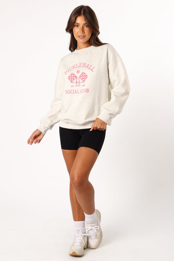 OUTERWEAR @Colette Pickleball Sweatshirt - Heather Grey