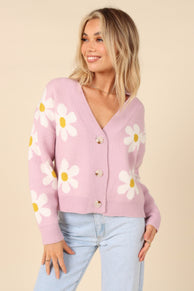OUTERWEAR @Daisy Cardigan - Pink