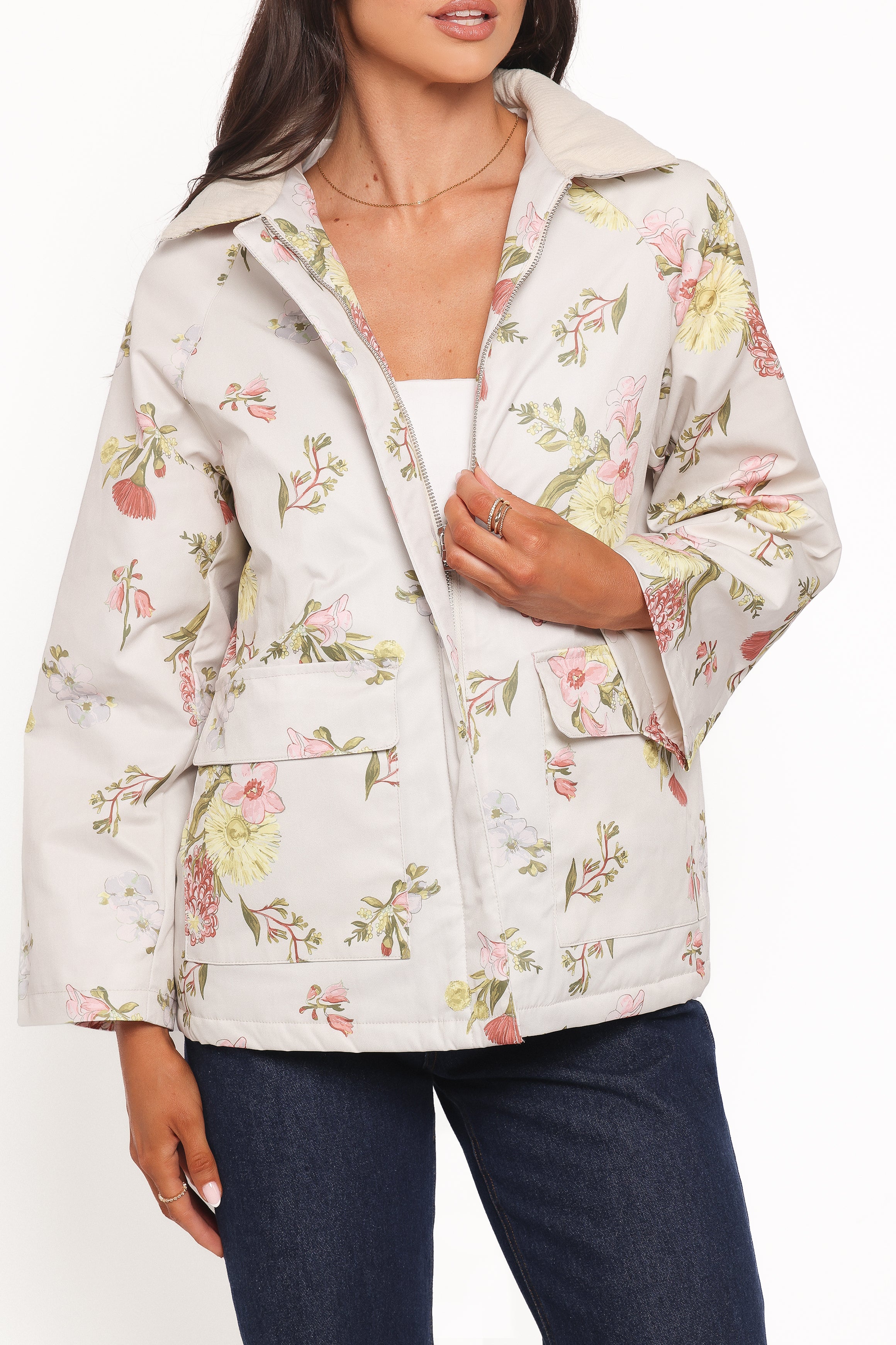 OUTERWEAR Danica Barn Jacket - Khaki Floral